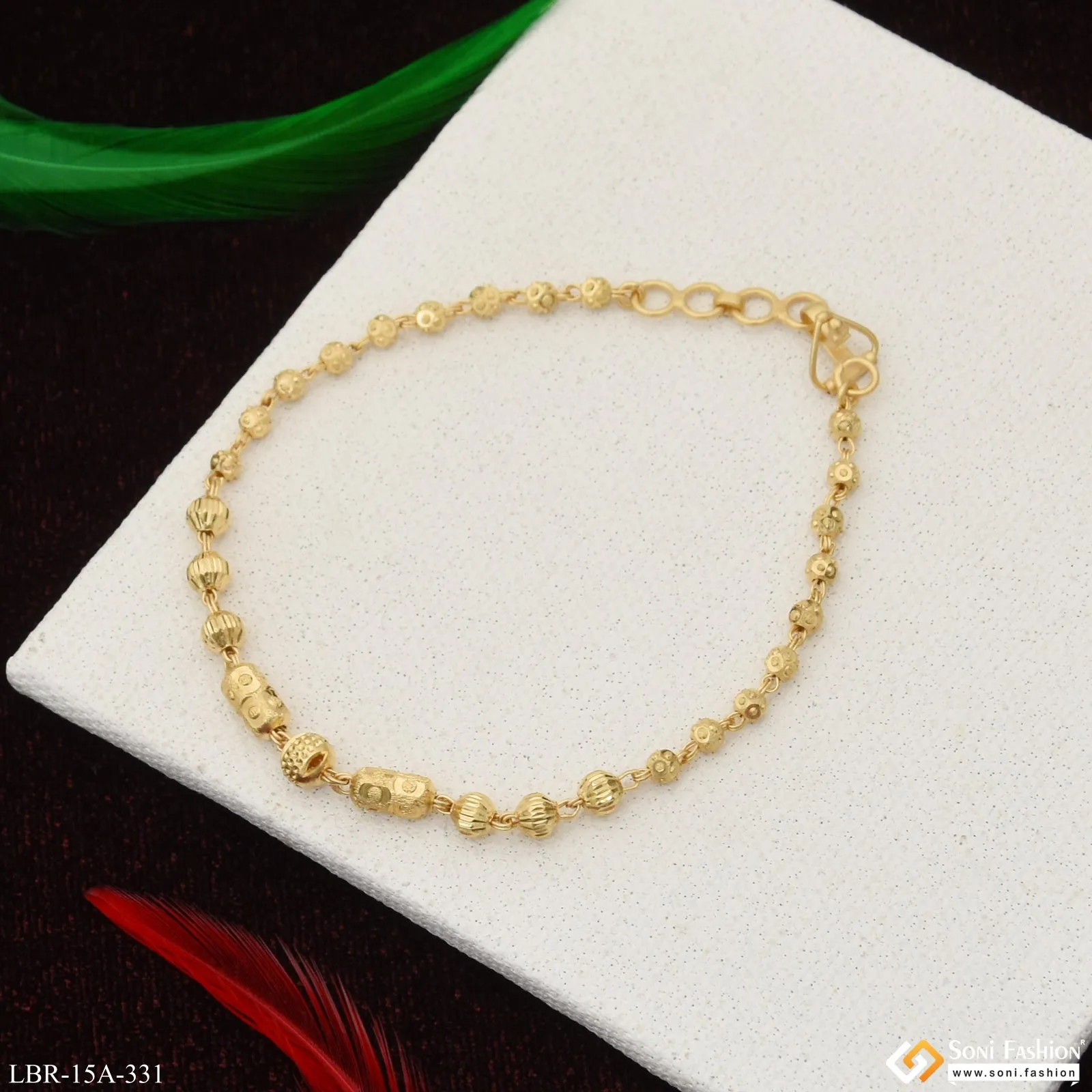 1 Gram Gold Plated Cool Design Latest Design Bracelet for Ladies - Style A331