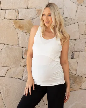 Abbie Maternity White Nursing Tank Top