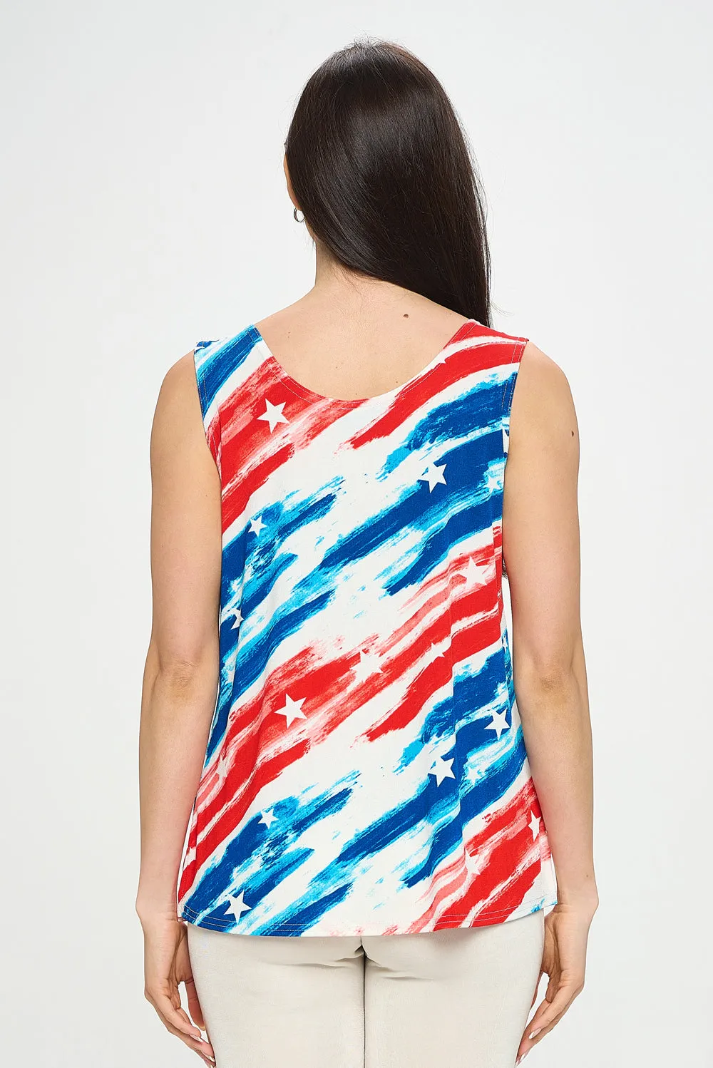 Americana BNS Print Sleeveless Tank Top-2060BN-TRP1-W384