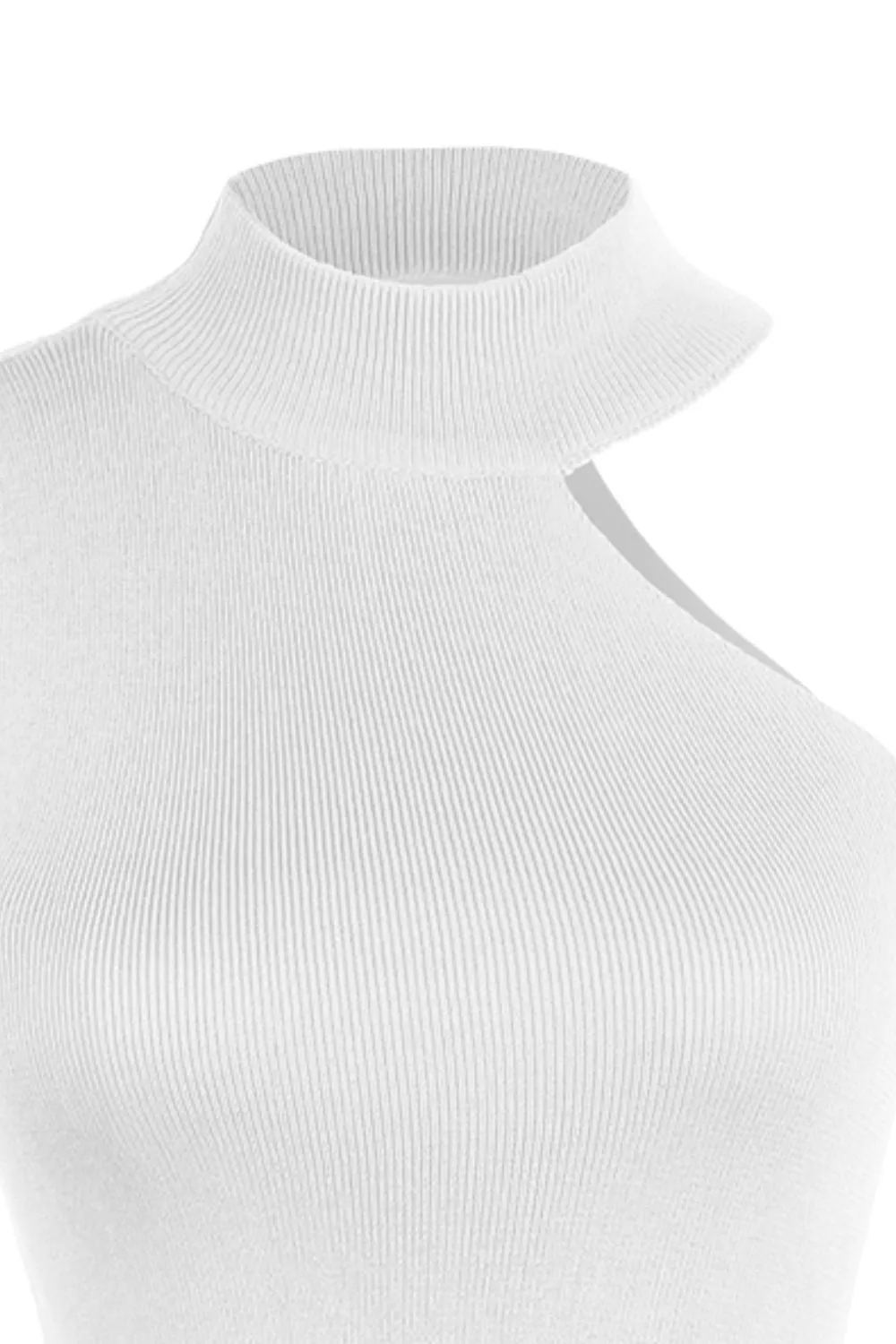 *APP EXCLUSIVE* Asymmetrical Sleeveless Rib-Knit Top