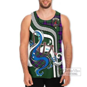 Armstrong Modern Tartan Men's Tank Top with Epic Bagpipe Style