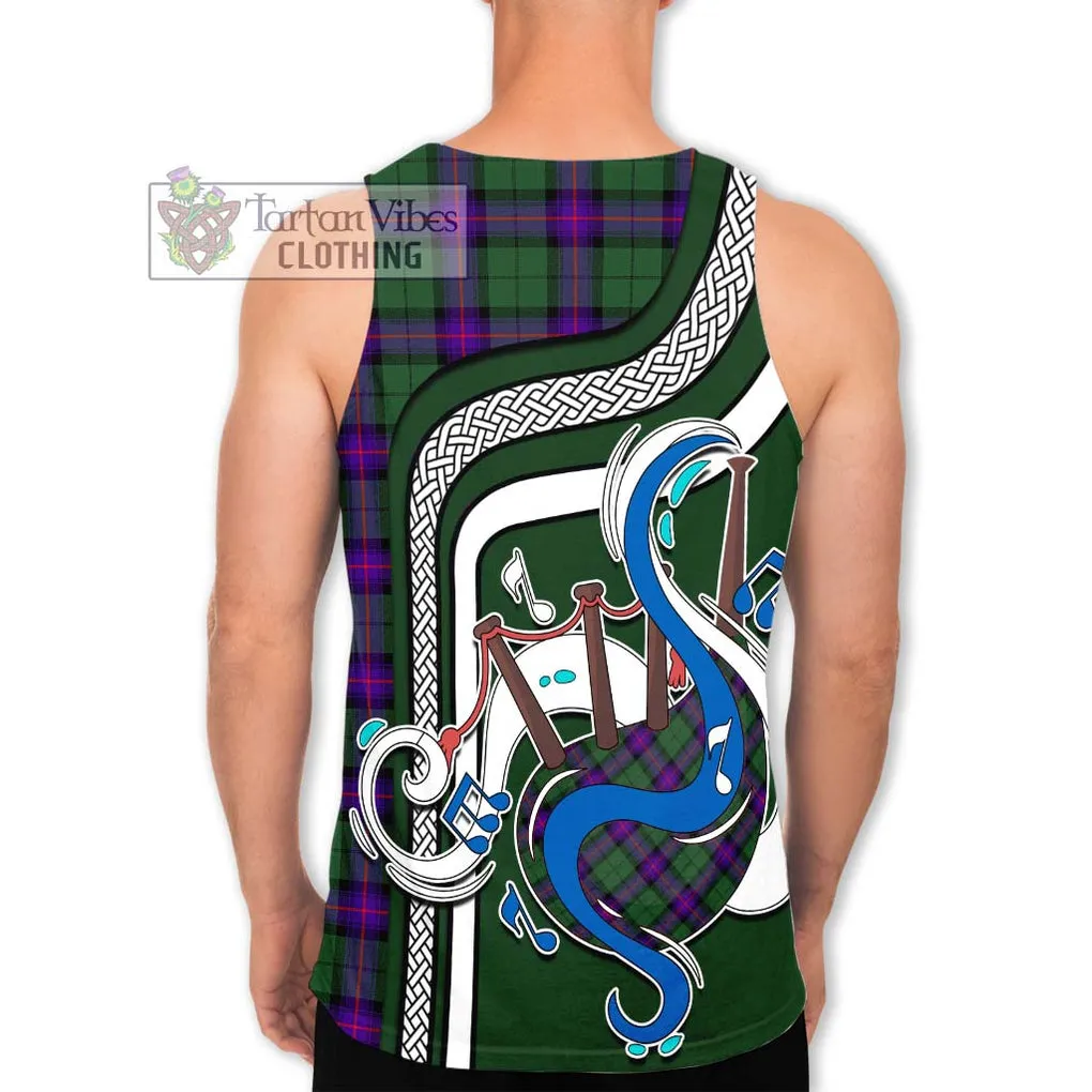 Armstrong Modern Tartan Men's Tank Top with Epic Bagpipe Style