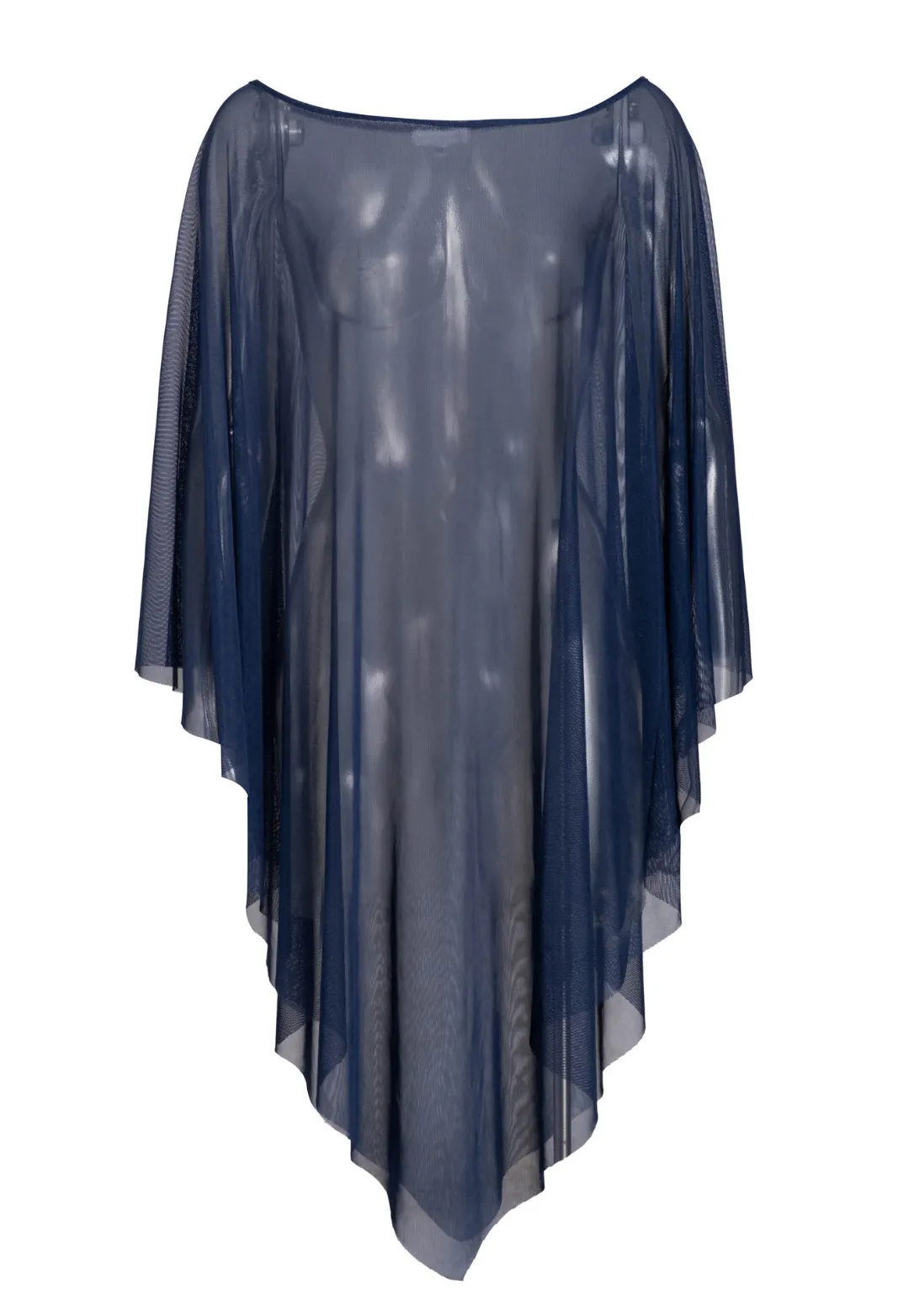 Artemisia Sheer Poncho in Navy