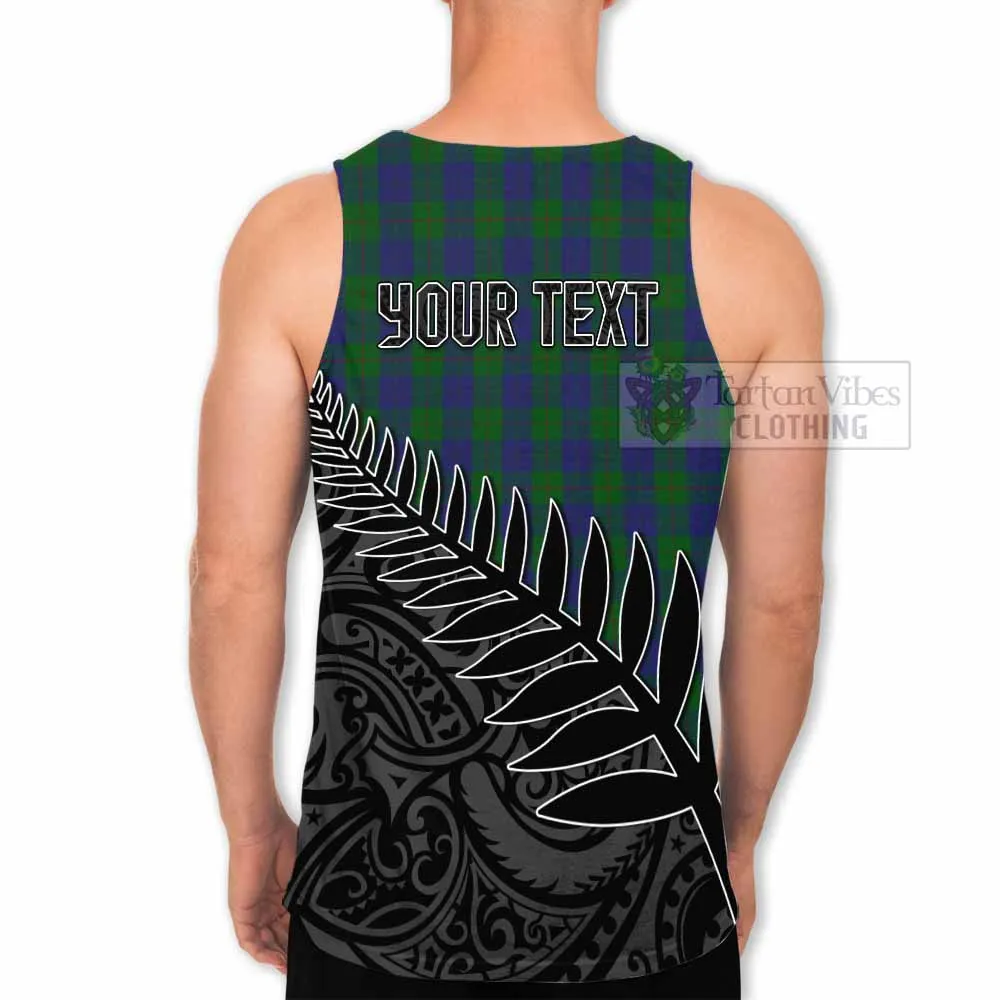 Barclay Crest Tartan Men's Tank Top with New Zealand Silver Fern Half Style