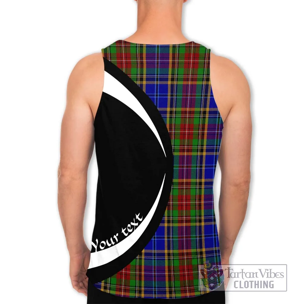 Beattie Tartan Men's Tank Top with Family Crest Circle Style