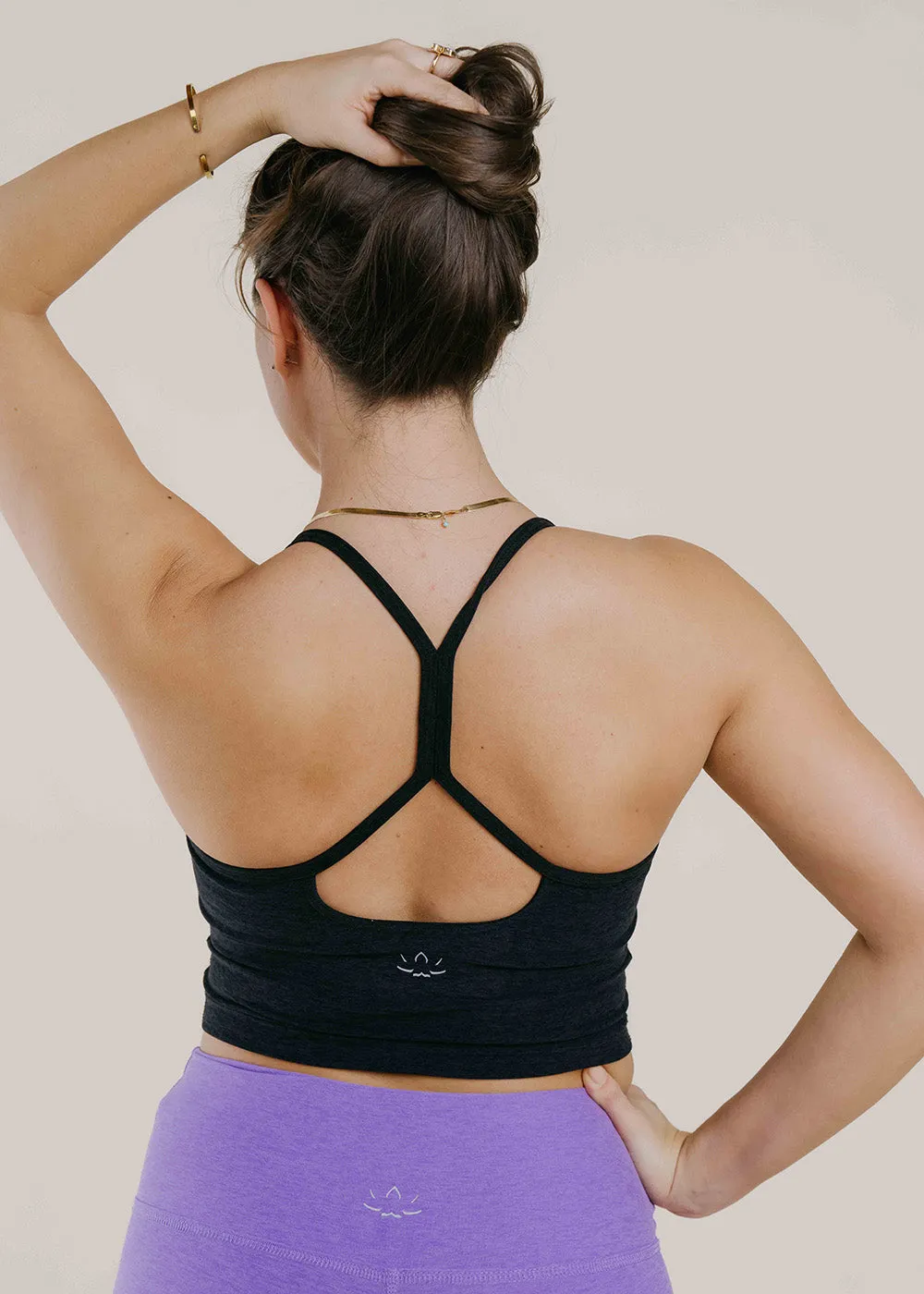 Beyond Yoga Spacedye Slim Racerback Cropped Tank - Darkest Night