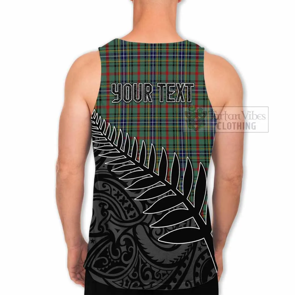 Bisset Crest Tartan Men's Tank Top with New Zealand Silver Fern Half Style