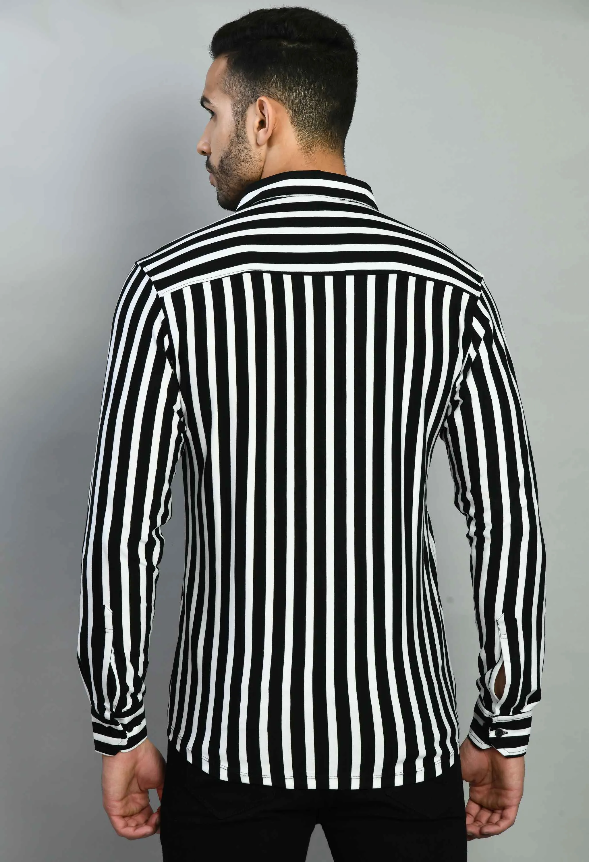 Black and White Casual Shirt for Men