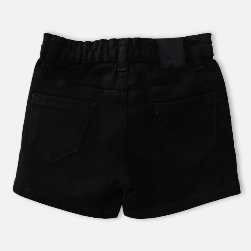 Black Casual Girls Shorts