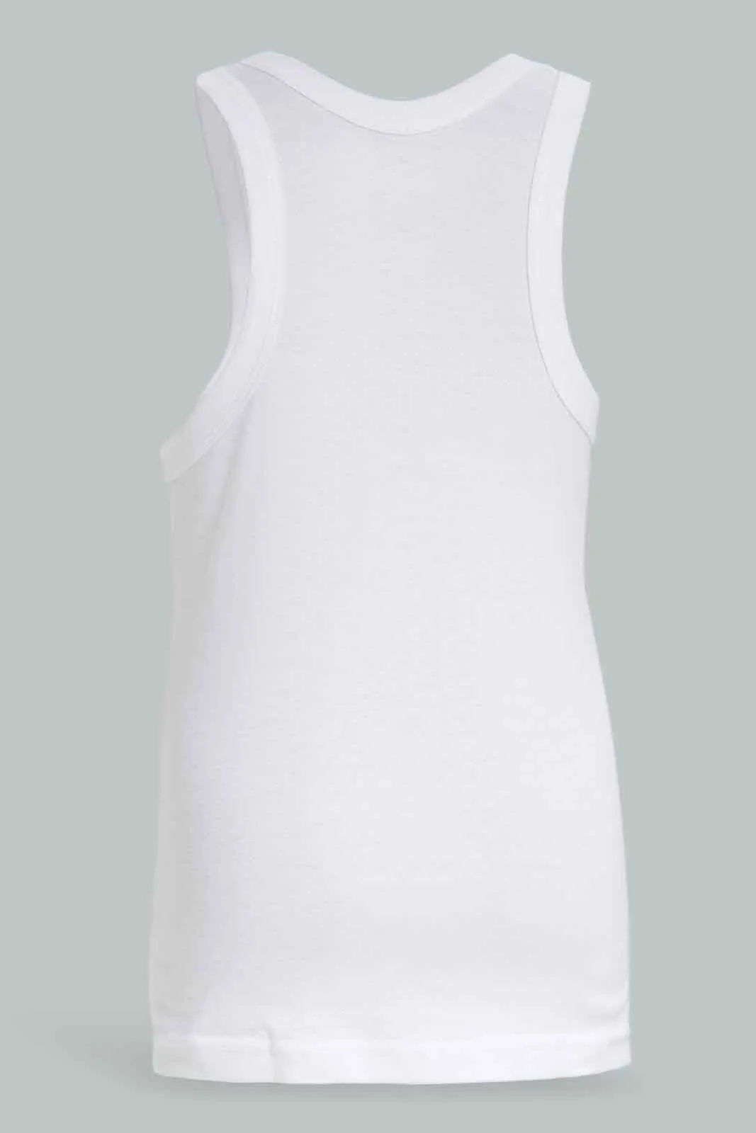 Boys White Sleeveless Vest Set (Pack of 3)