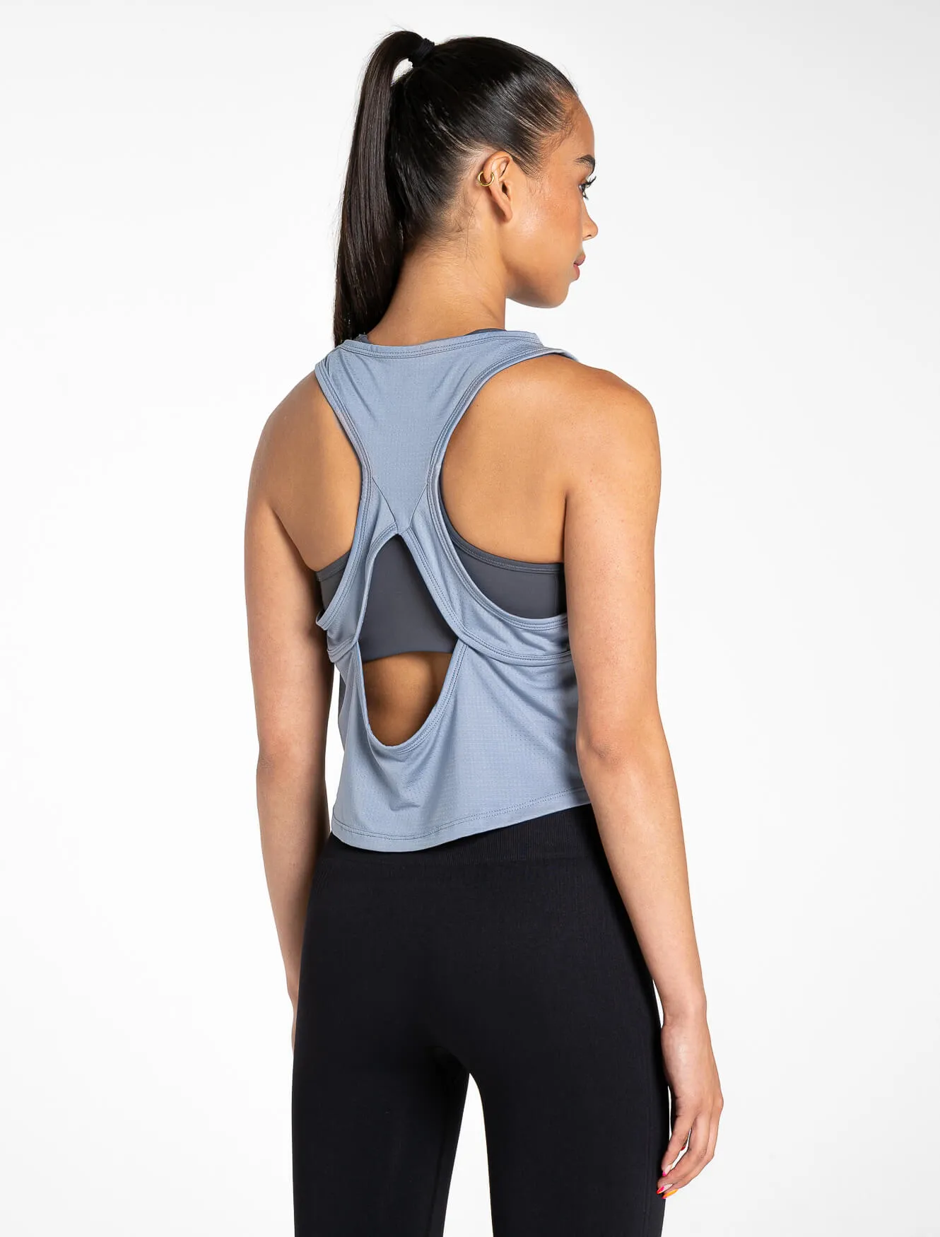 Breeze Crop Tank - Dusky Blue