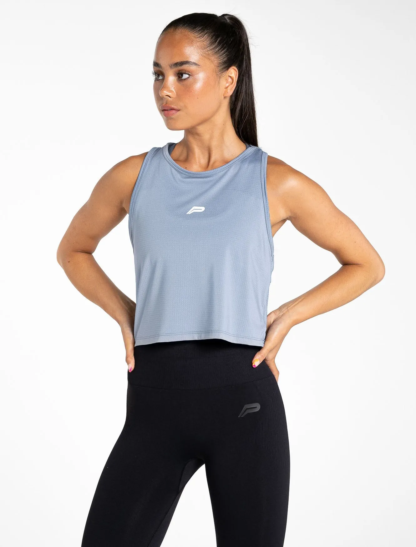 Breeze Crop Tank - Dusky Blue