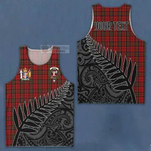 Brodie Crest Tartan Men's Tank Top with New Zealand Silver Fern Half Style