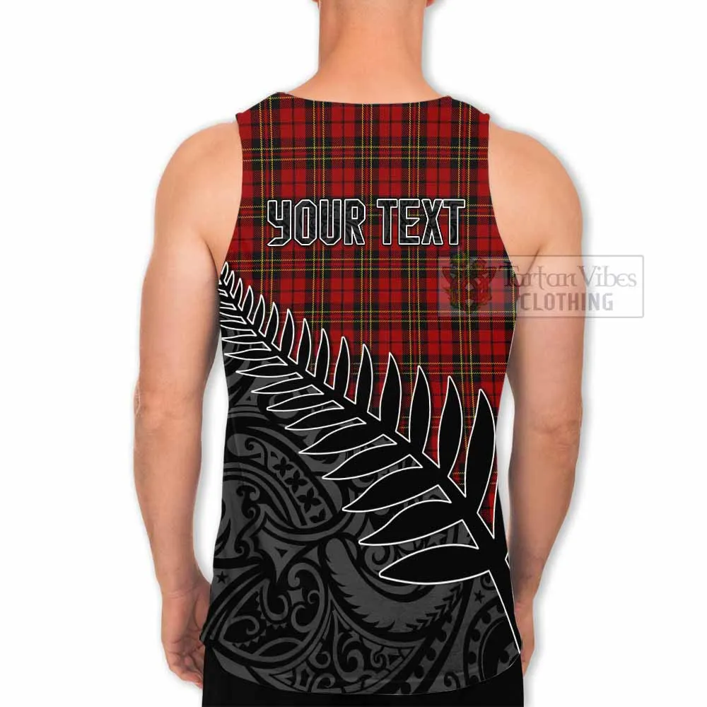 Brodie Crest Tartan Men's Tank Top with New Zealand Silver Fern Half Style