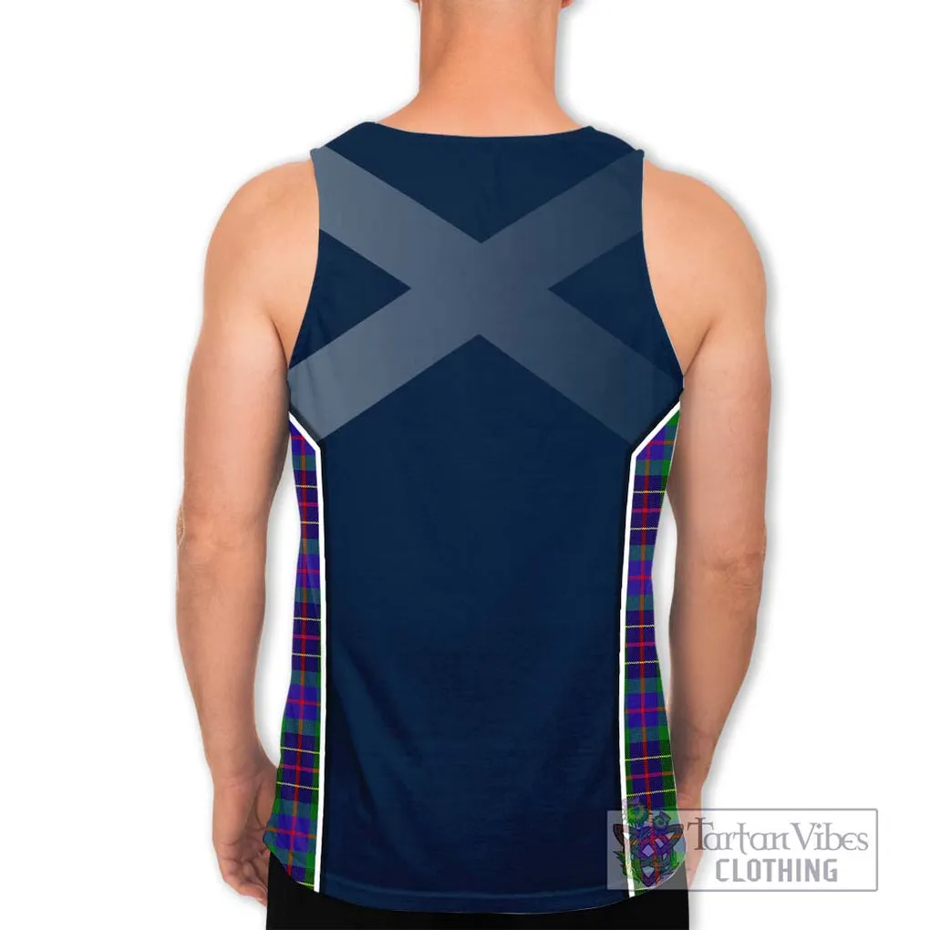 Brodie Hunting Modern Tartan Men's Tank Top with Family Crest and Lion Rampant Vibes Sport Style