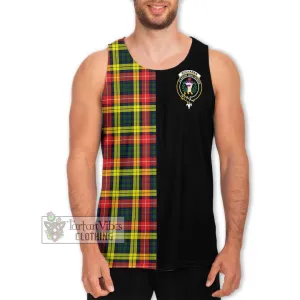 Buchanan Modern Tartan Men's Tank Top with Family Crest and Half Of Me Style