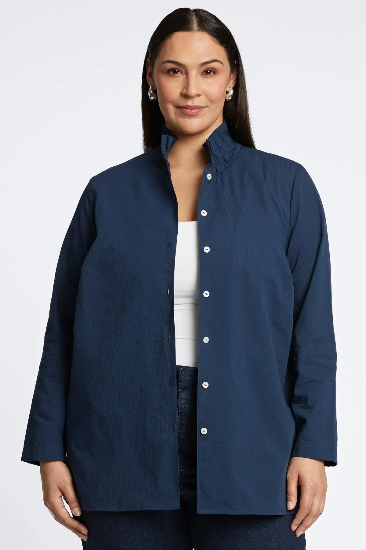 Carolina Plus Seersucker Shirt Jacket