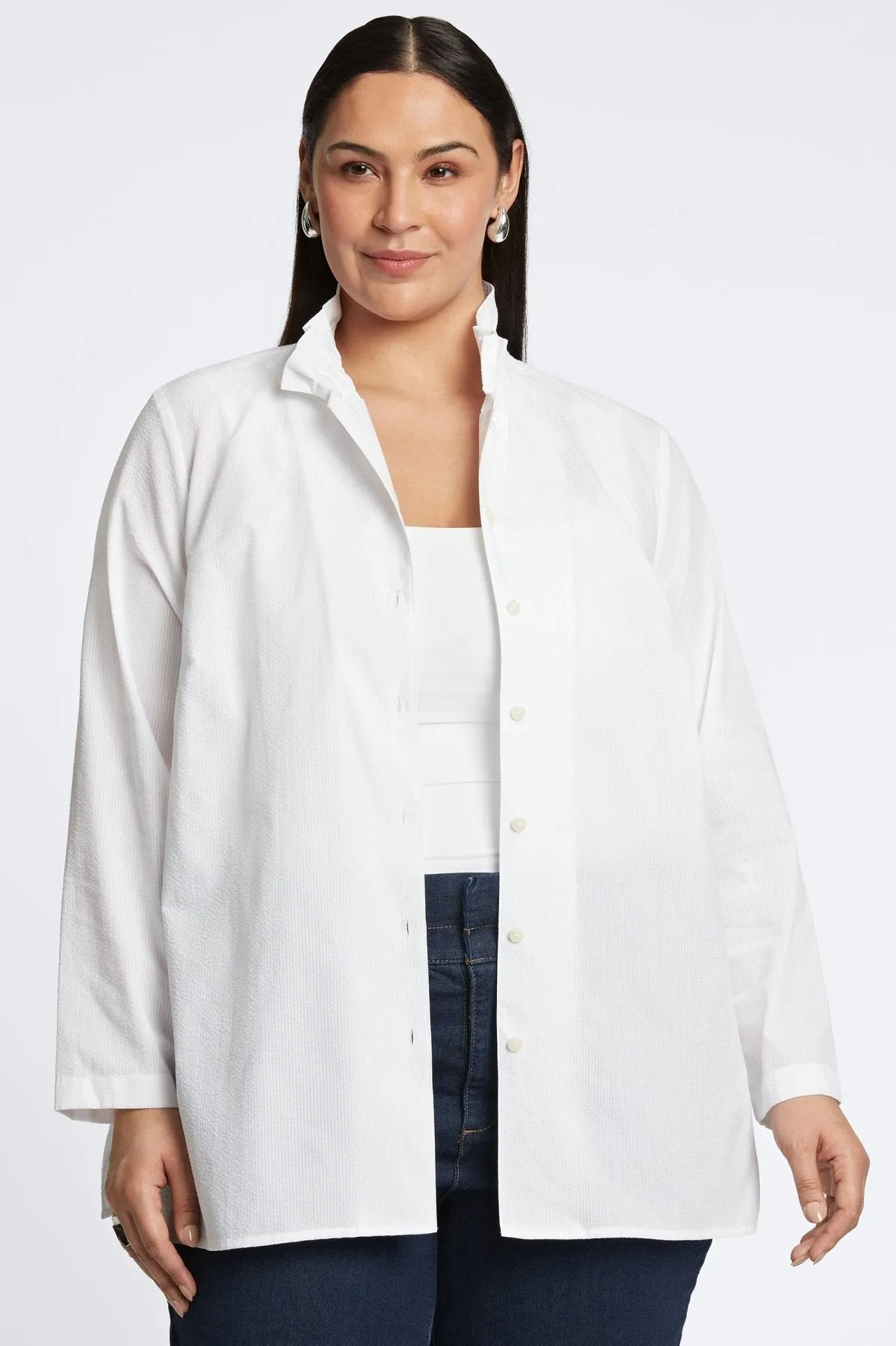 Carolina Plus Seersucker Shirt Jacket