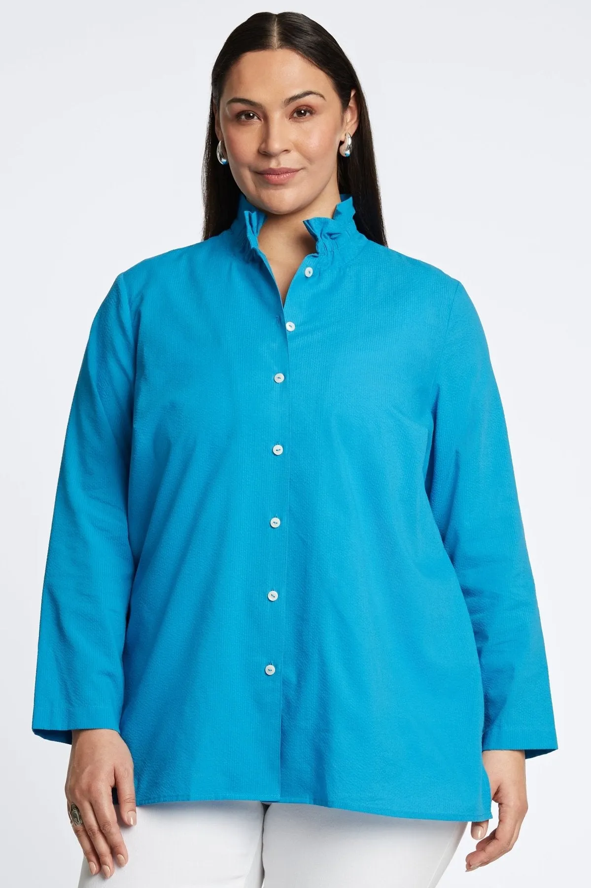 Carolina Plus Seersucker Shirt Jacket