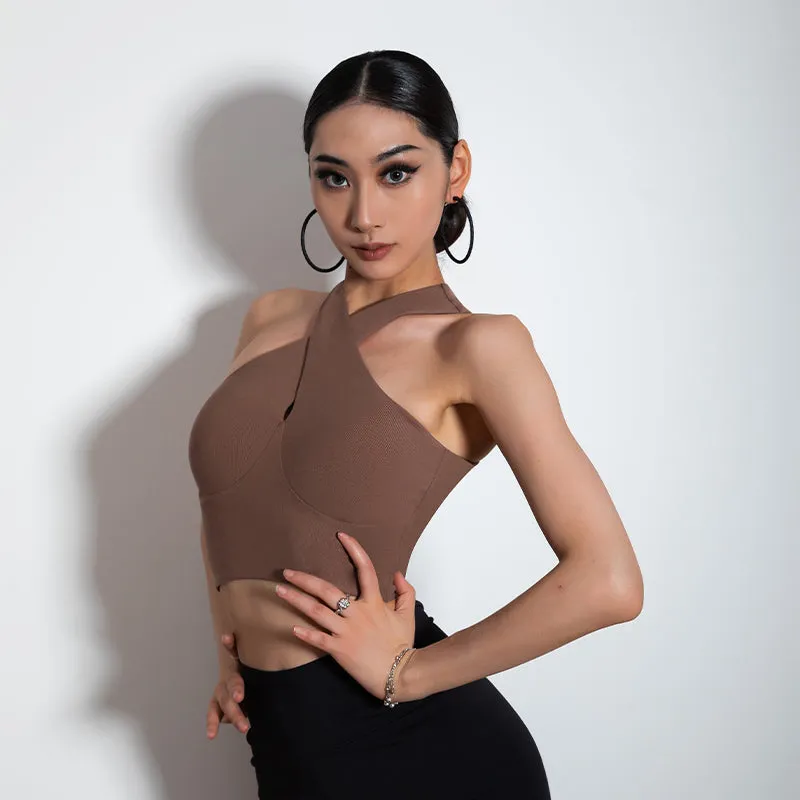 Catalina Halter Neck Latin Dance Crop Top