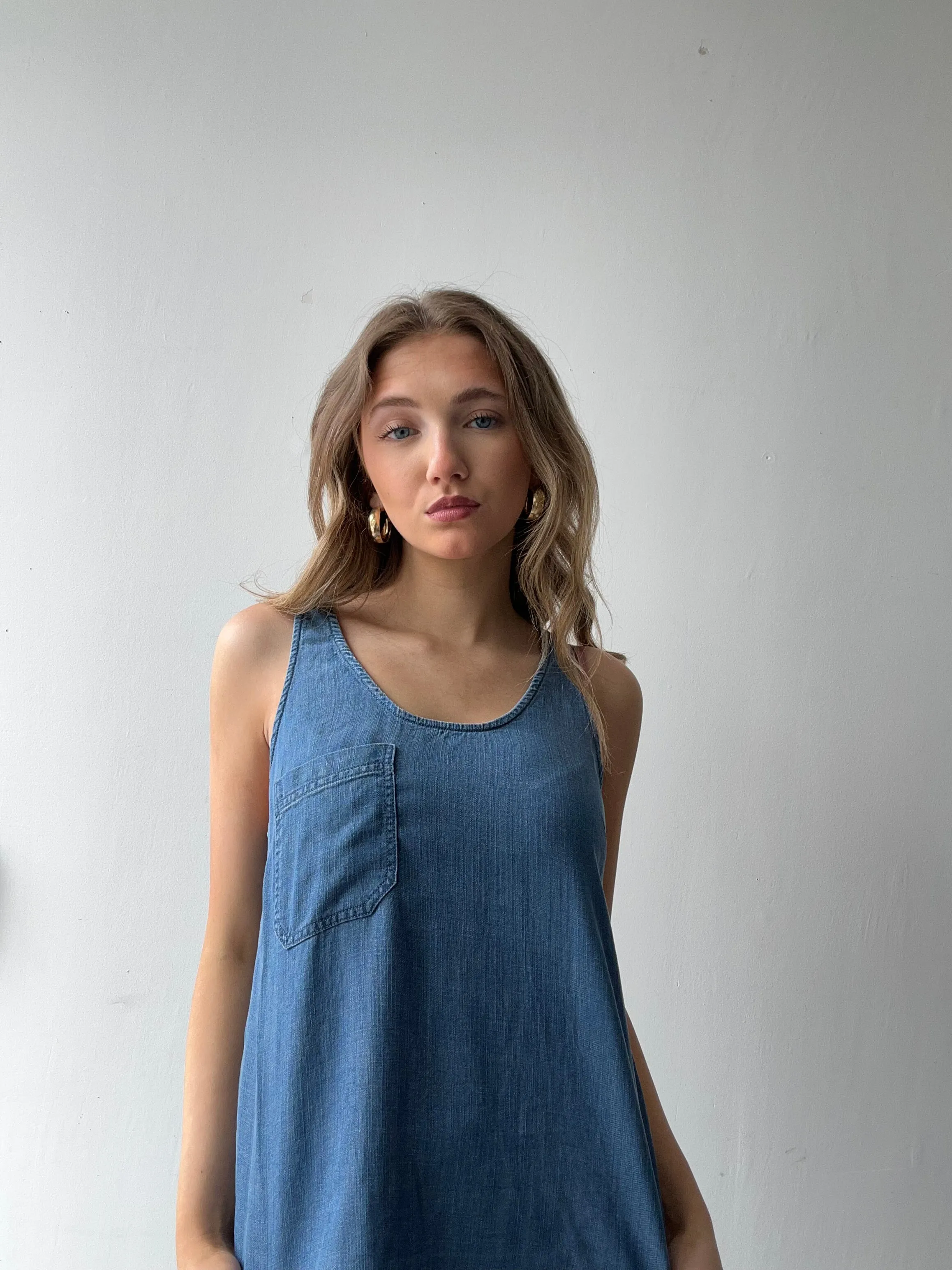 Chambray Tank Pocket Tank