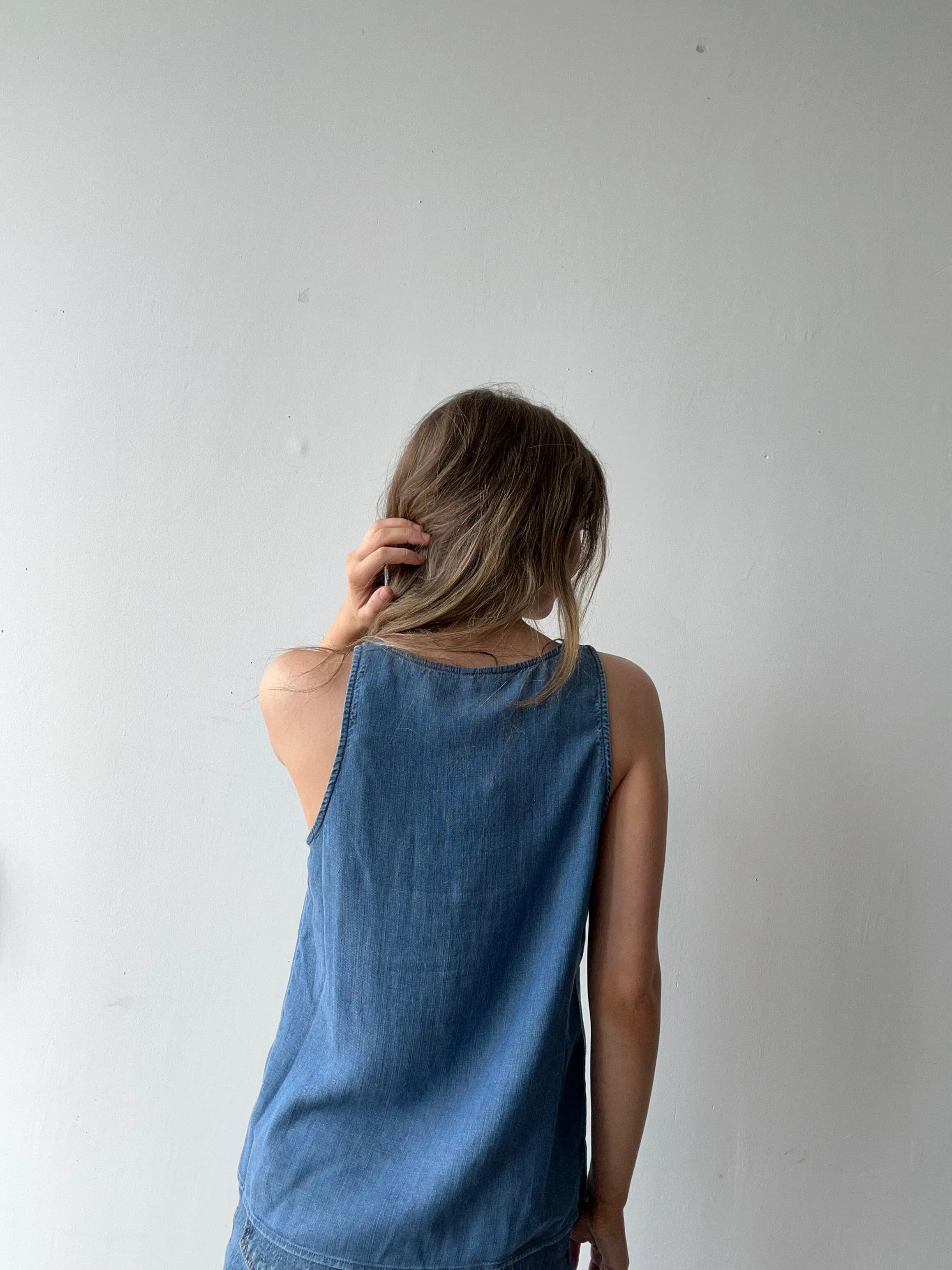 Chambray Tank Pocket Tank