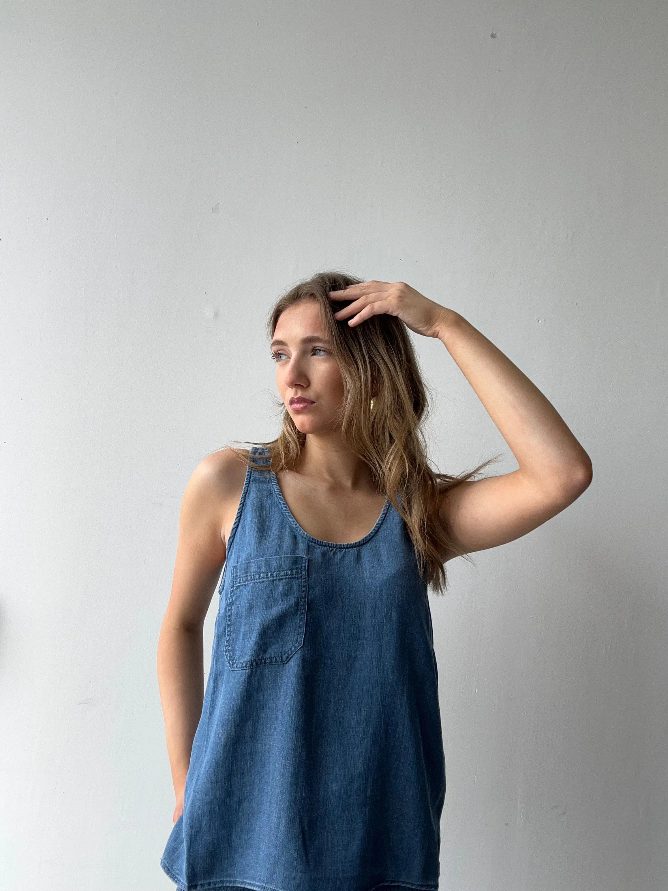 Chambray Tank Pocket Tank