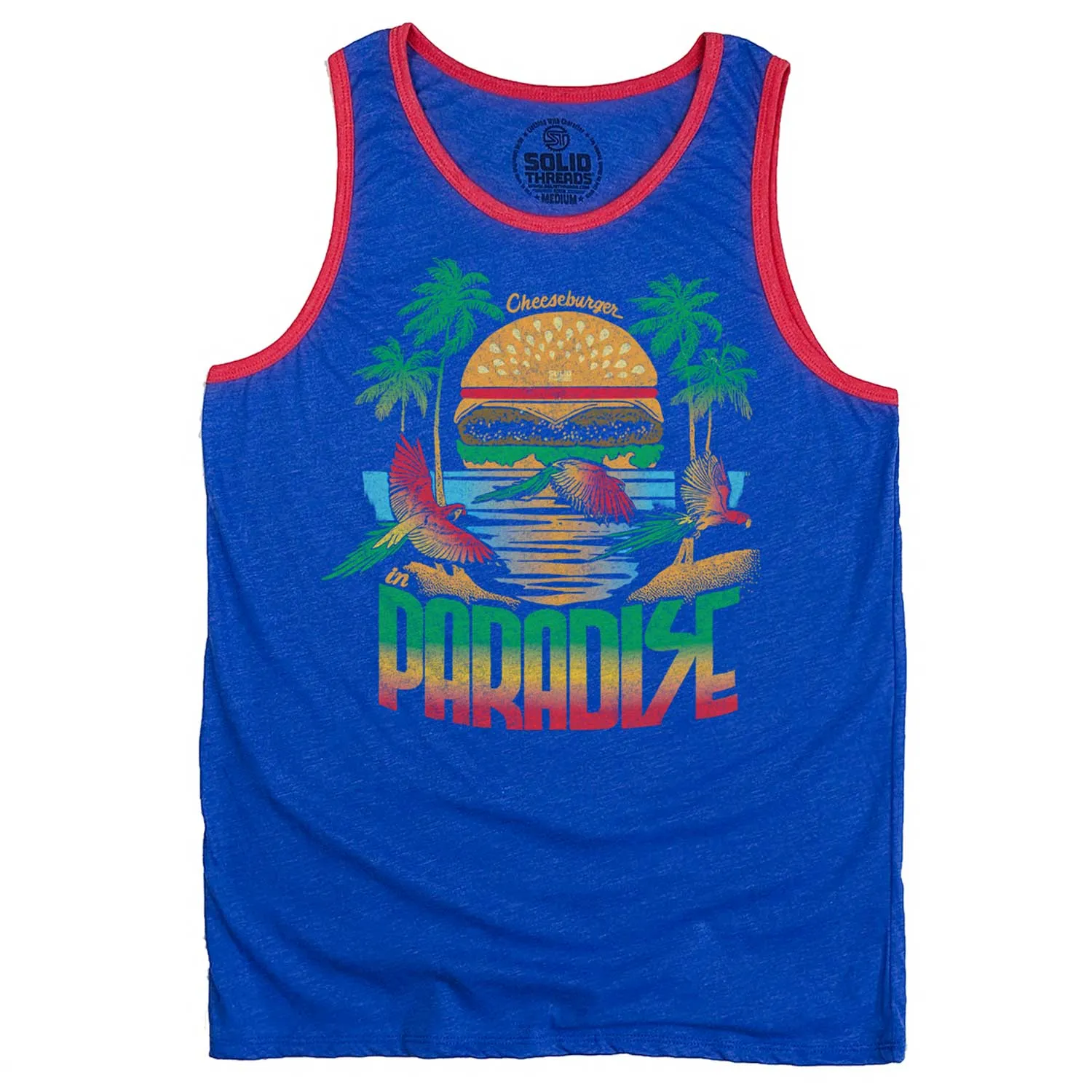 Cheeseburger in Paradise Ringer Tank Top