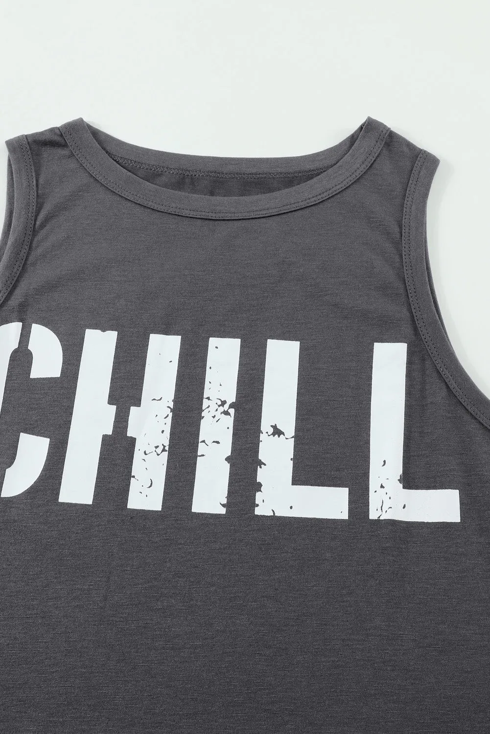 CHILL Graphic Tank Tops for Womens Summer Sleeveless Vest T Shirt