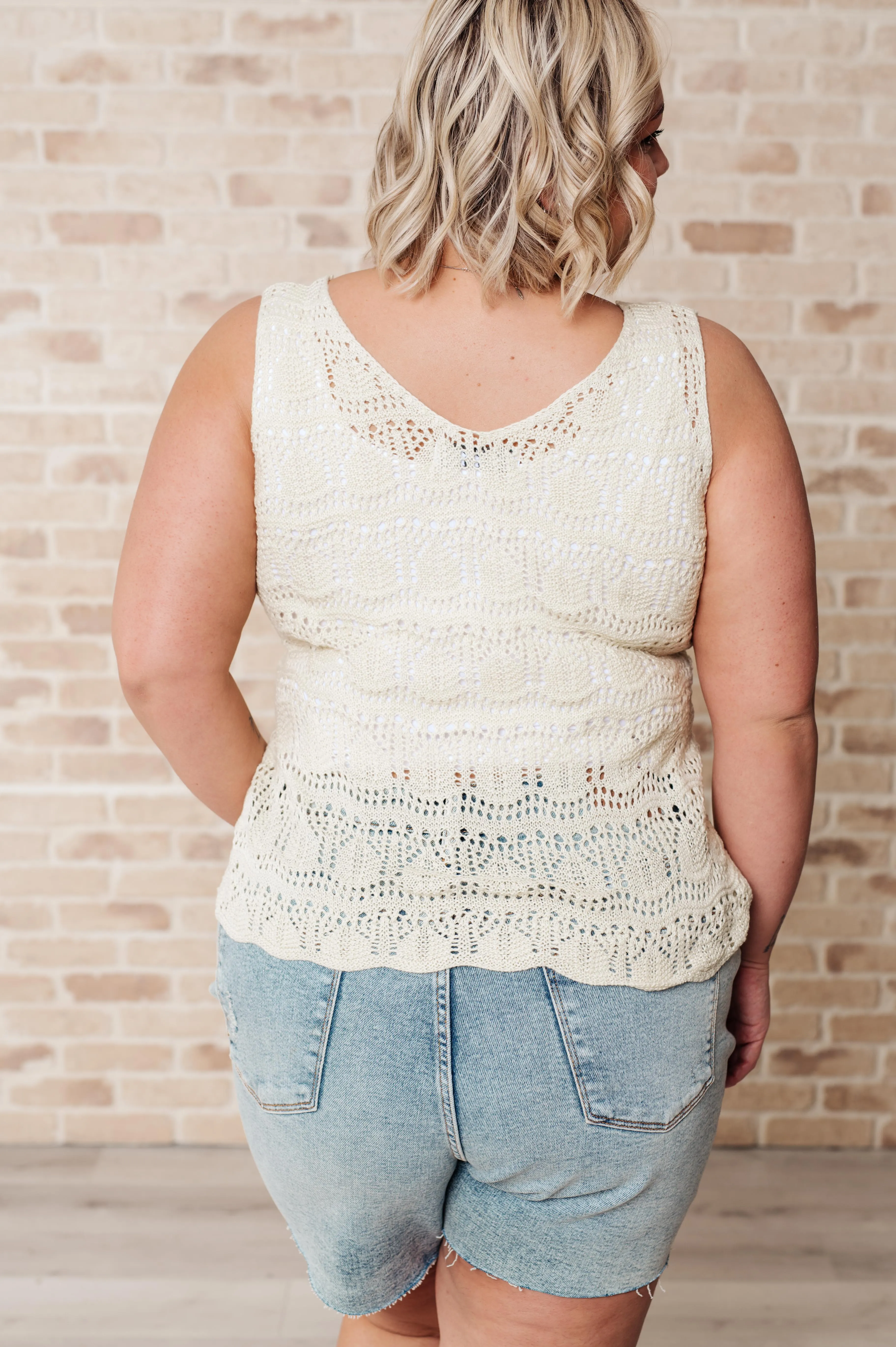 Coachella Lace Open Knit Tank Top