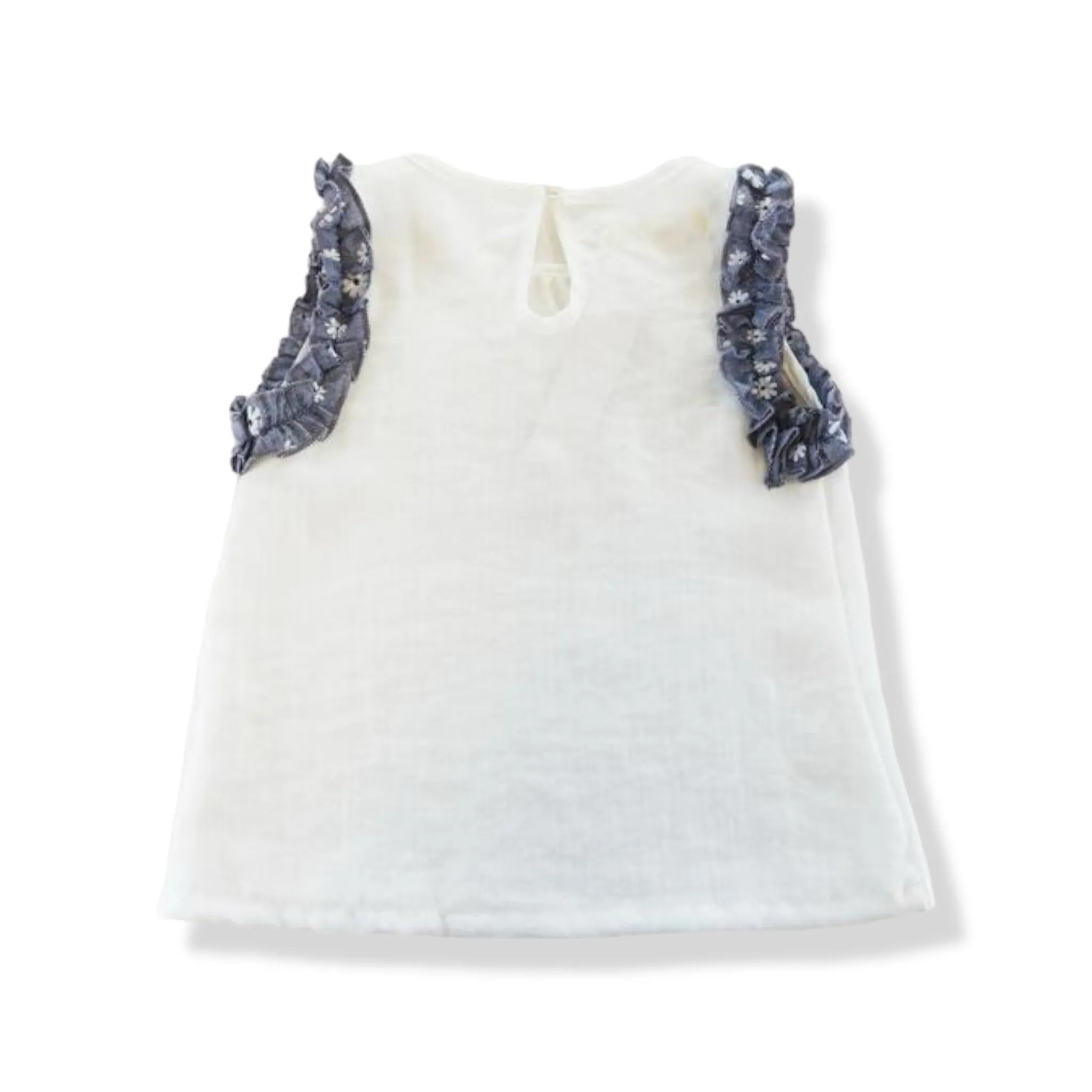 Contrast Floral Trims Top