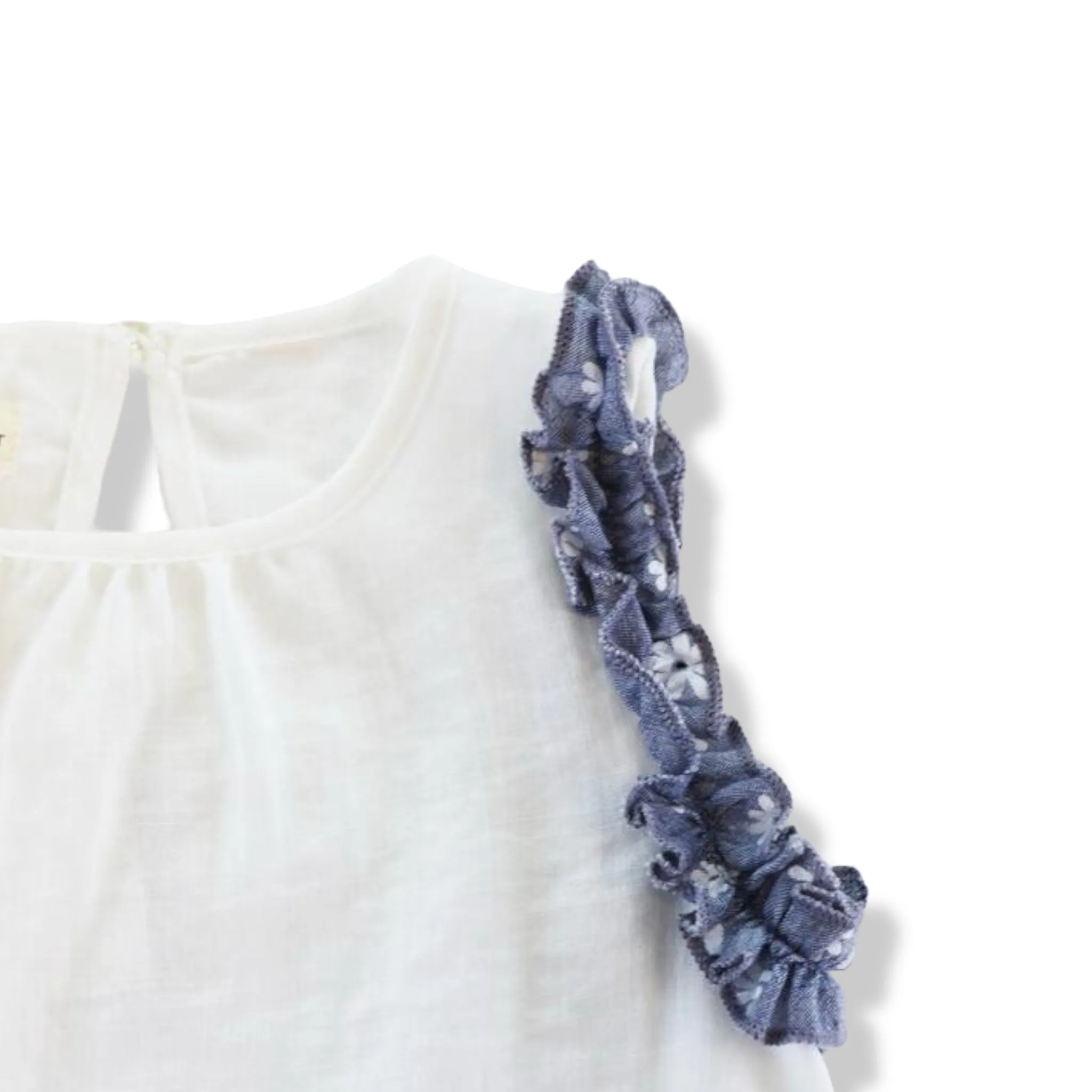 Contrast Floral Trims Top