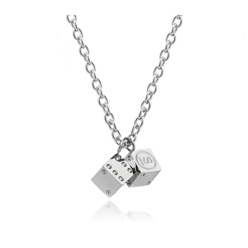 Cool Dice Pendant Titanium Necklace & Bracelet