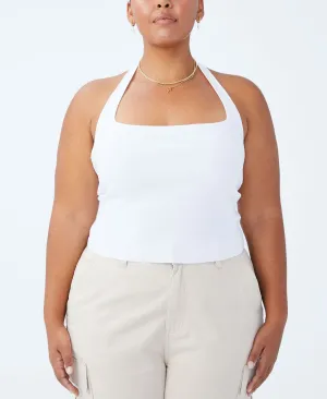 COTTON ON Women's Active Summer Knit Twist Back Vestlette Top White