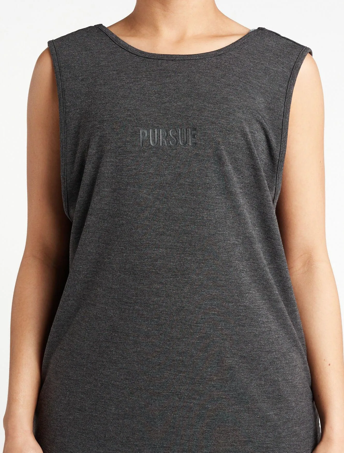 Crossover Tank Top - Charcoal Marl