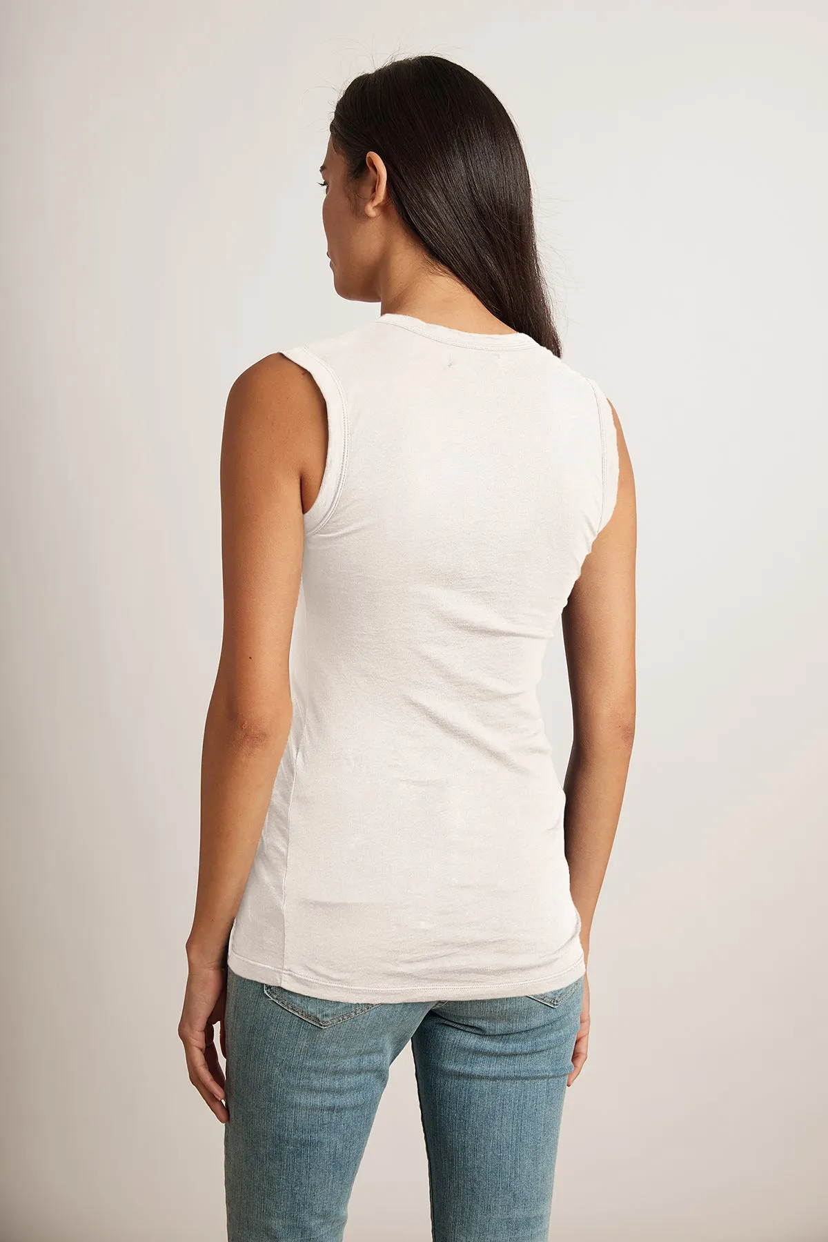 ESTINA GAUZY WHISPER FITTED TANK TOP