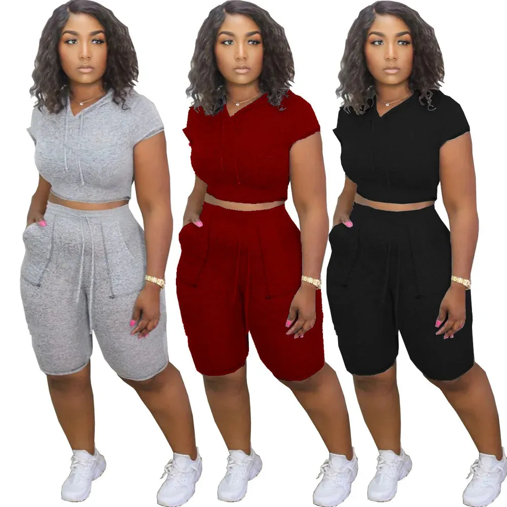 Fly Girl Casual Shorts Set Plus Size