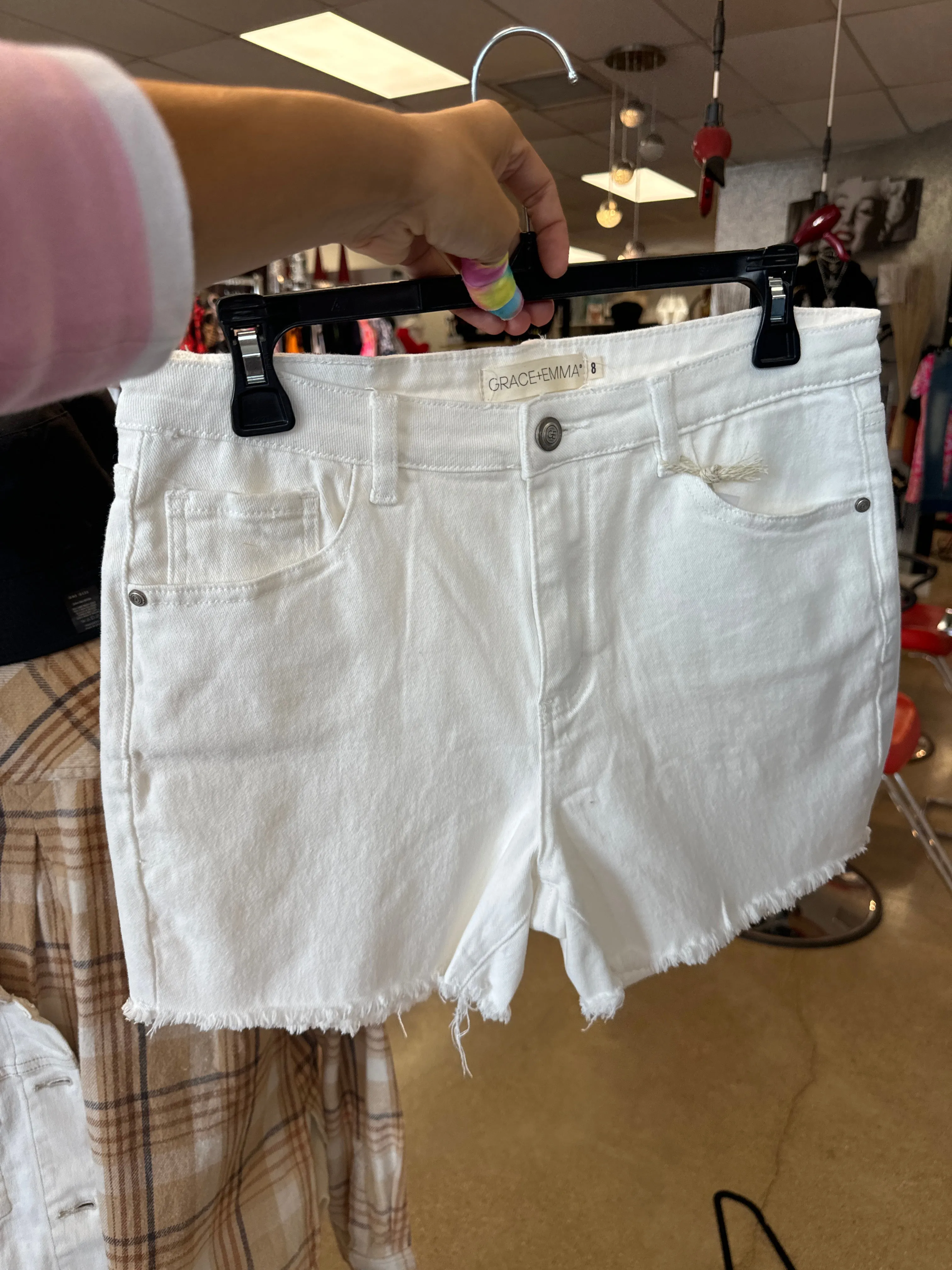 Grace & Emma  White Jean Short