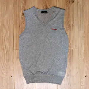 Grey Sleeveless Knit Vest Top