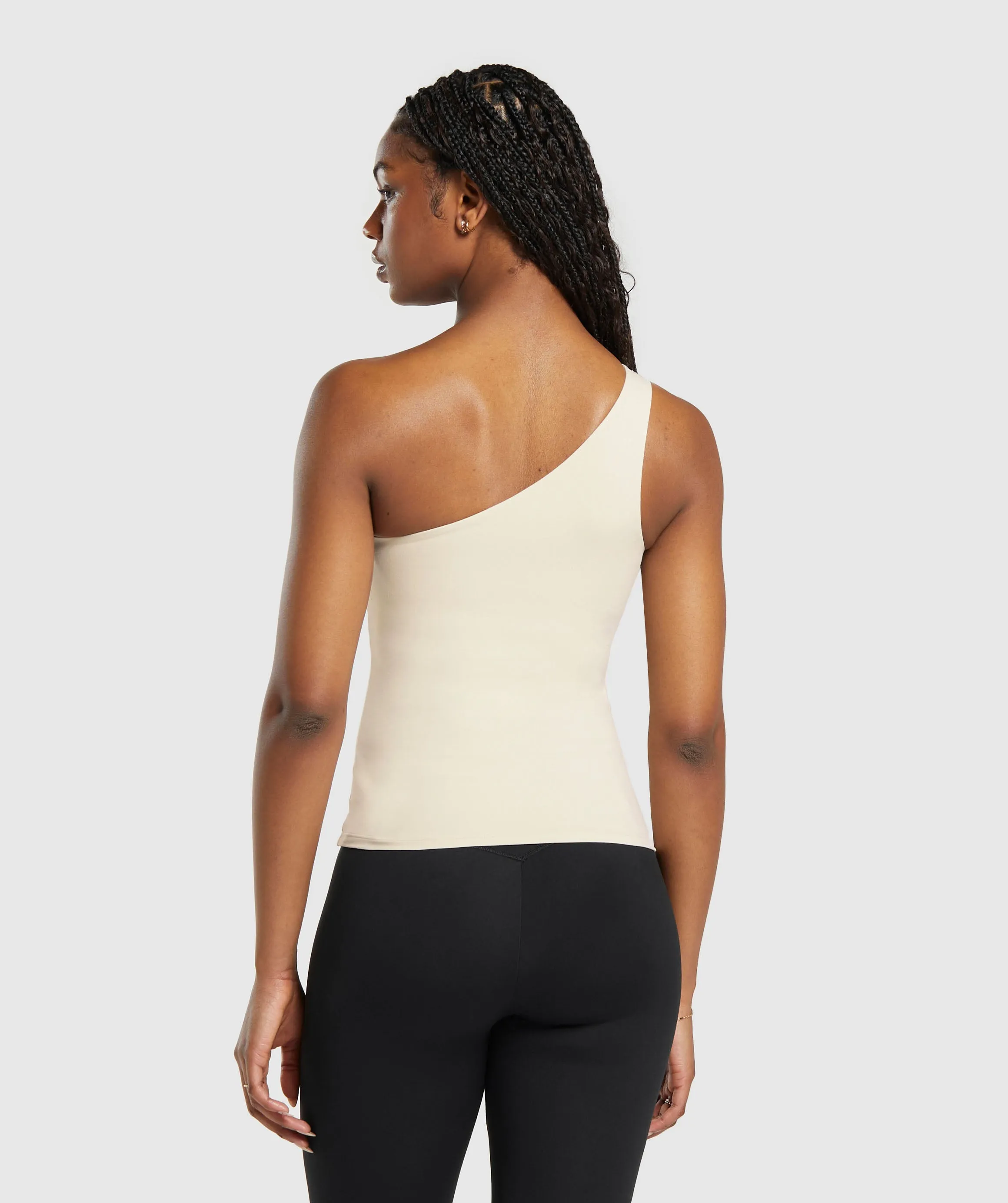 Gymshark Asymmetric Shelf Tank - Ecru White