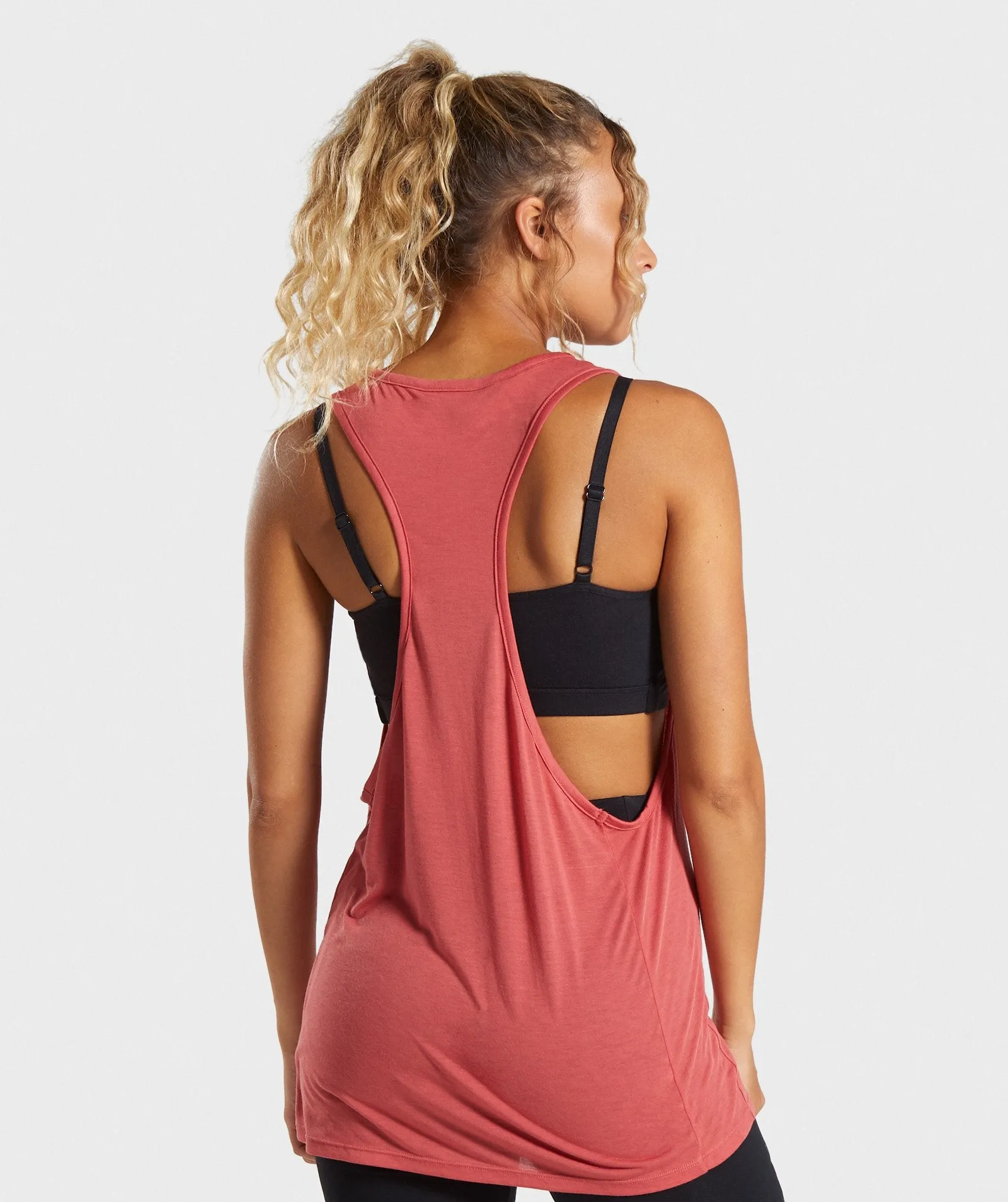 Gymshark Legacy Fitness Drop Arm Vest - Brick Red