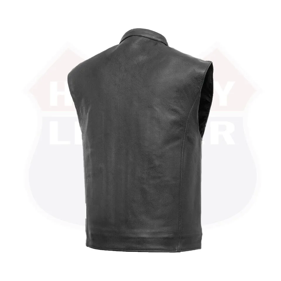 HL11656 Club Style Zippered Touring Vest With Collar