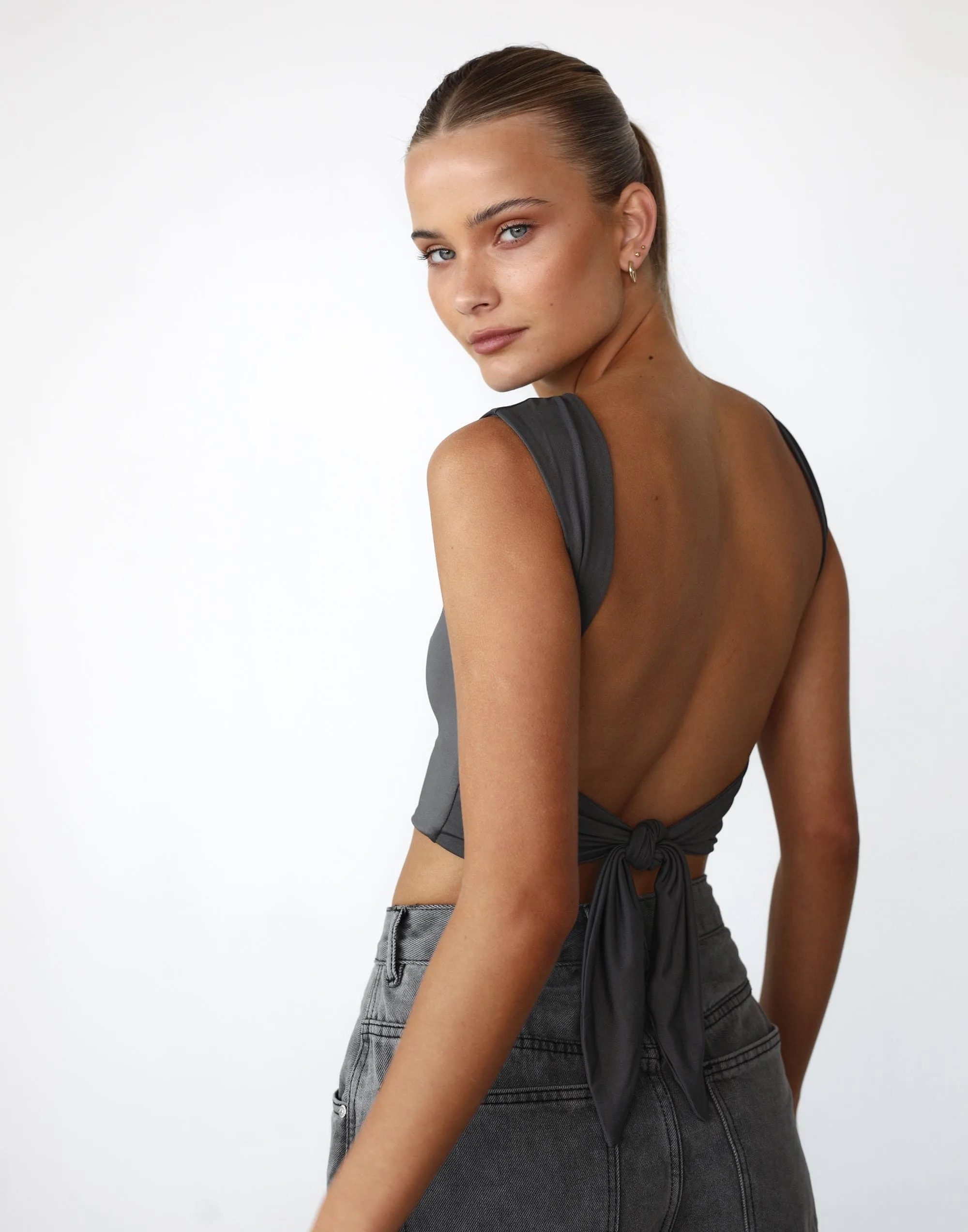 Kayce Crop Top (Slate)