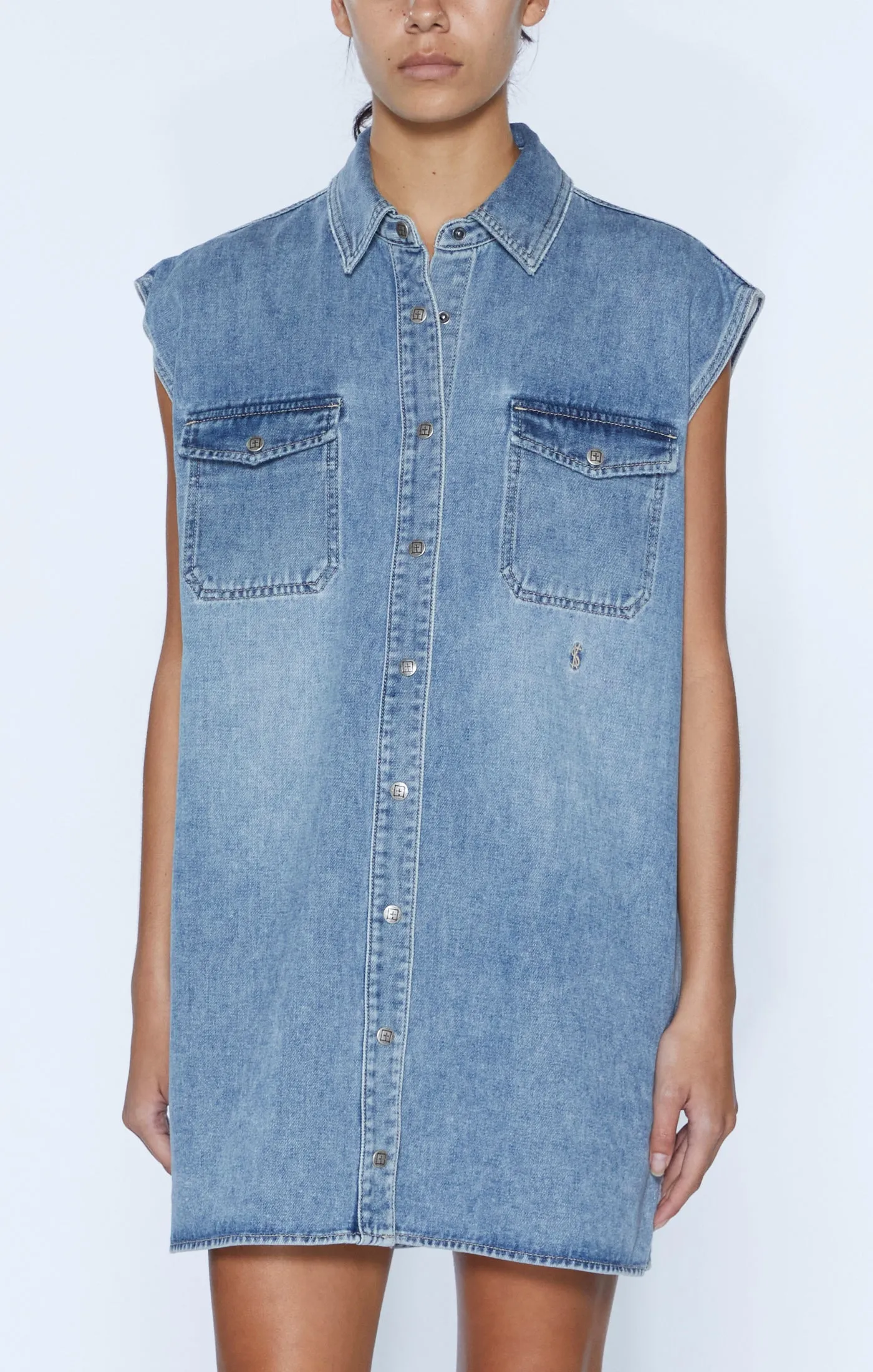 Ksubi Denim Sleeveless Dress - Overkast