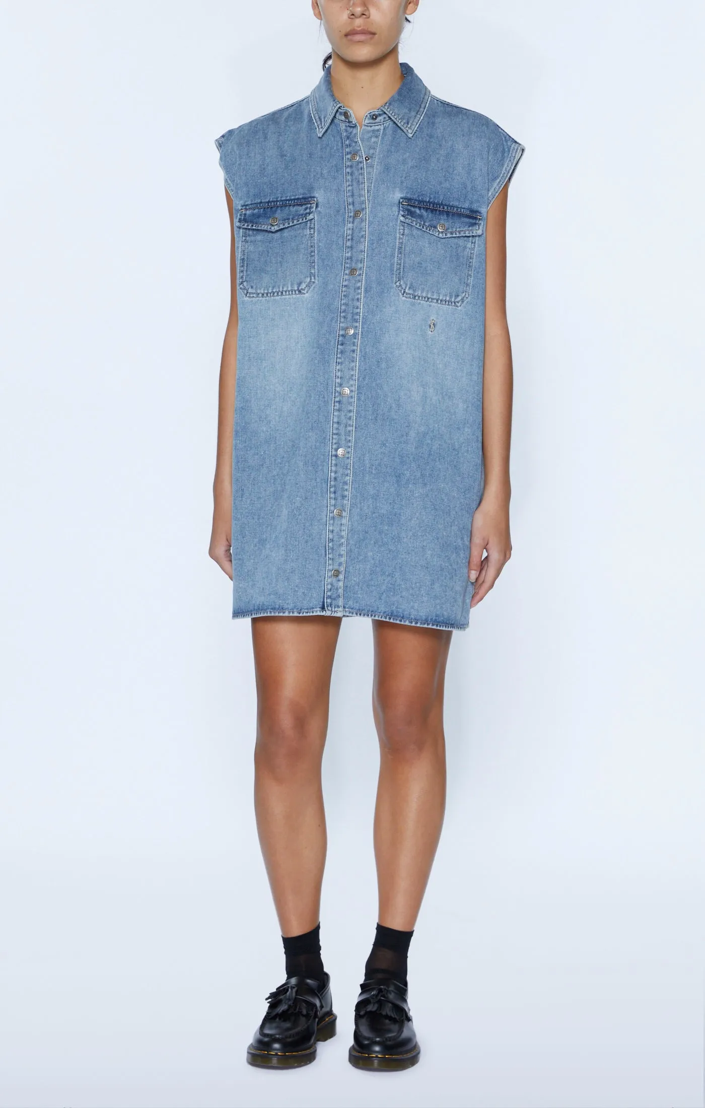 Ksubi Denim Sleeveless Dress - Overkast