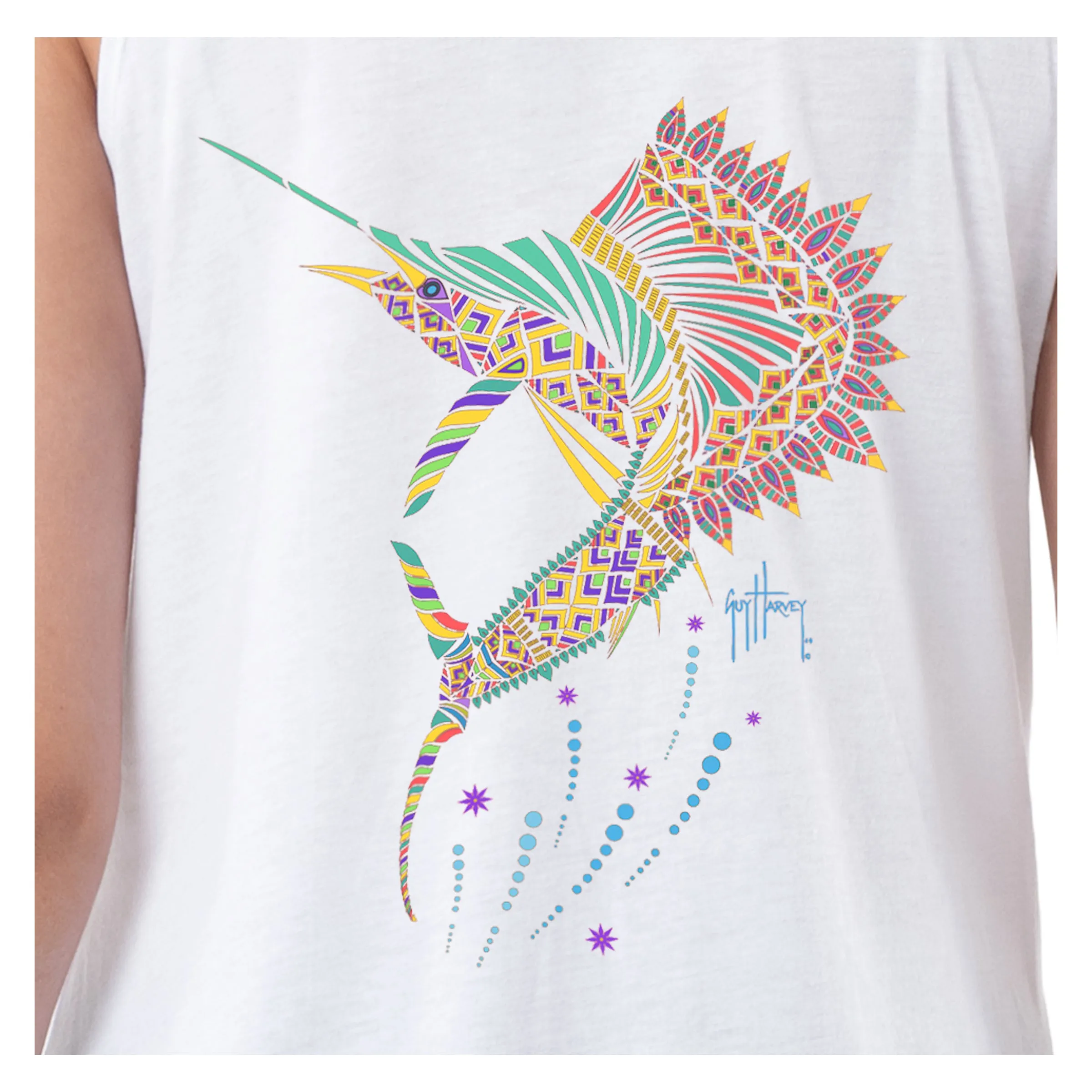 Ladies Sailfish Mandala Tank Top