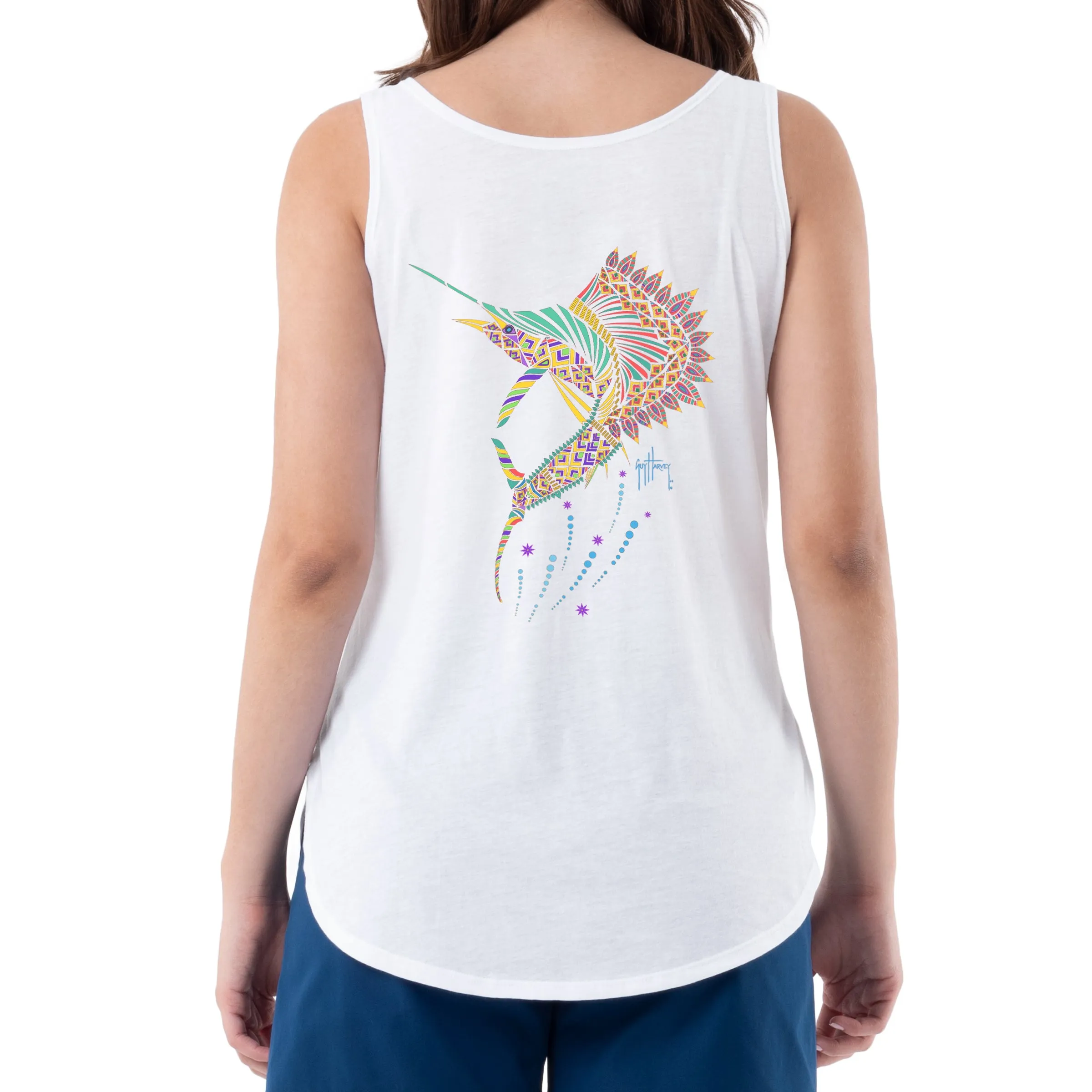 Ladies Sailfish Mandala Tank Top