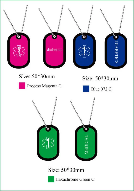 Medical Alert ID - Pink Dog Tag