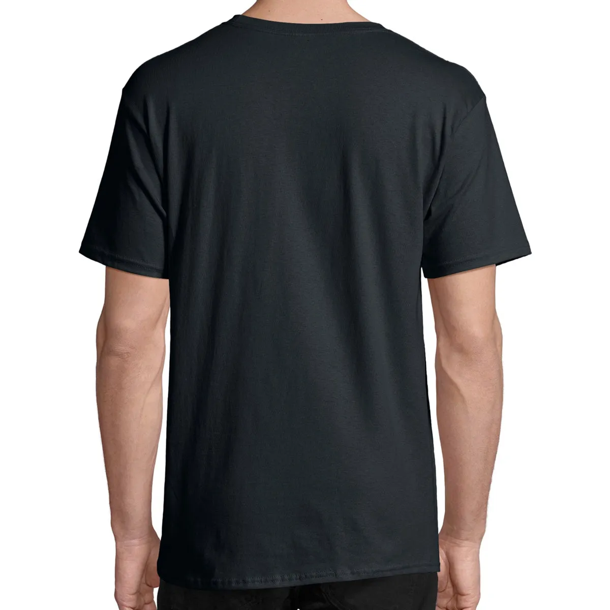 Men's Everyday Short Sleeve Crewneck T-Shirt - Plain Black Comfort Soft 100% Cotton (Pack of 4)