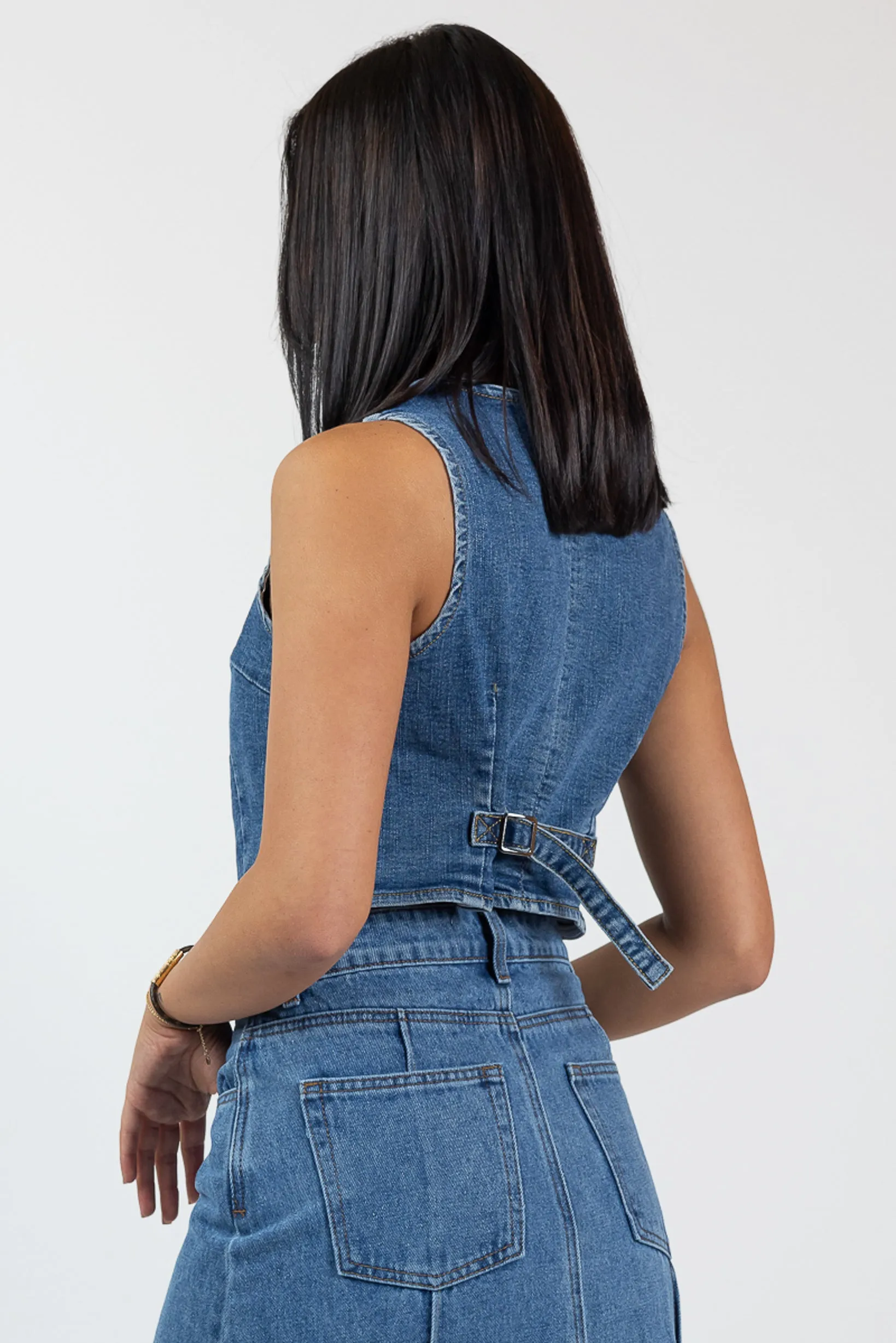 Mid Wash Denim Top